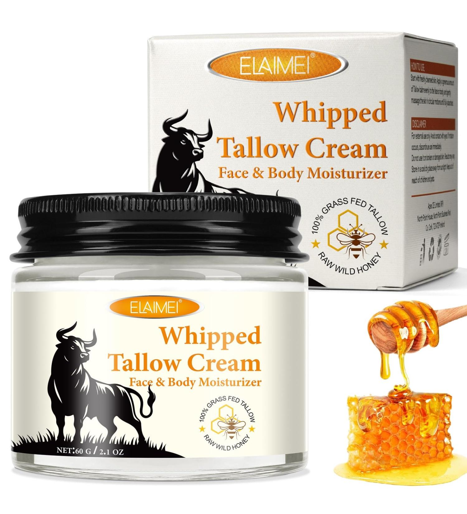 Beef tallow and honey balm for face moisturizing tallow cream for face and body skin care and lip balm herb fed beef tallow balm for skin care - Buy Online on GoSupps.com