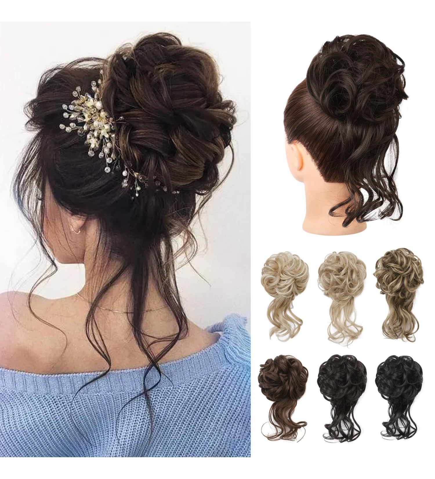 REECHO Synthetic Messy Bun Updo Hair Piece - Light Chocolate Brown - Buy Online on GoSupps.com