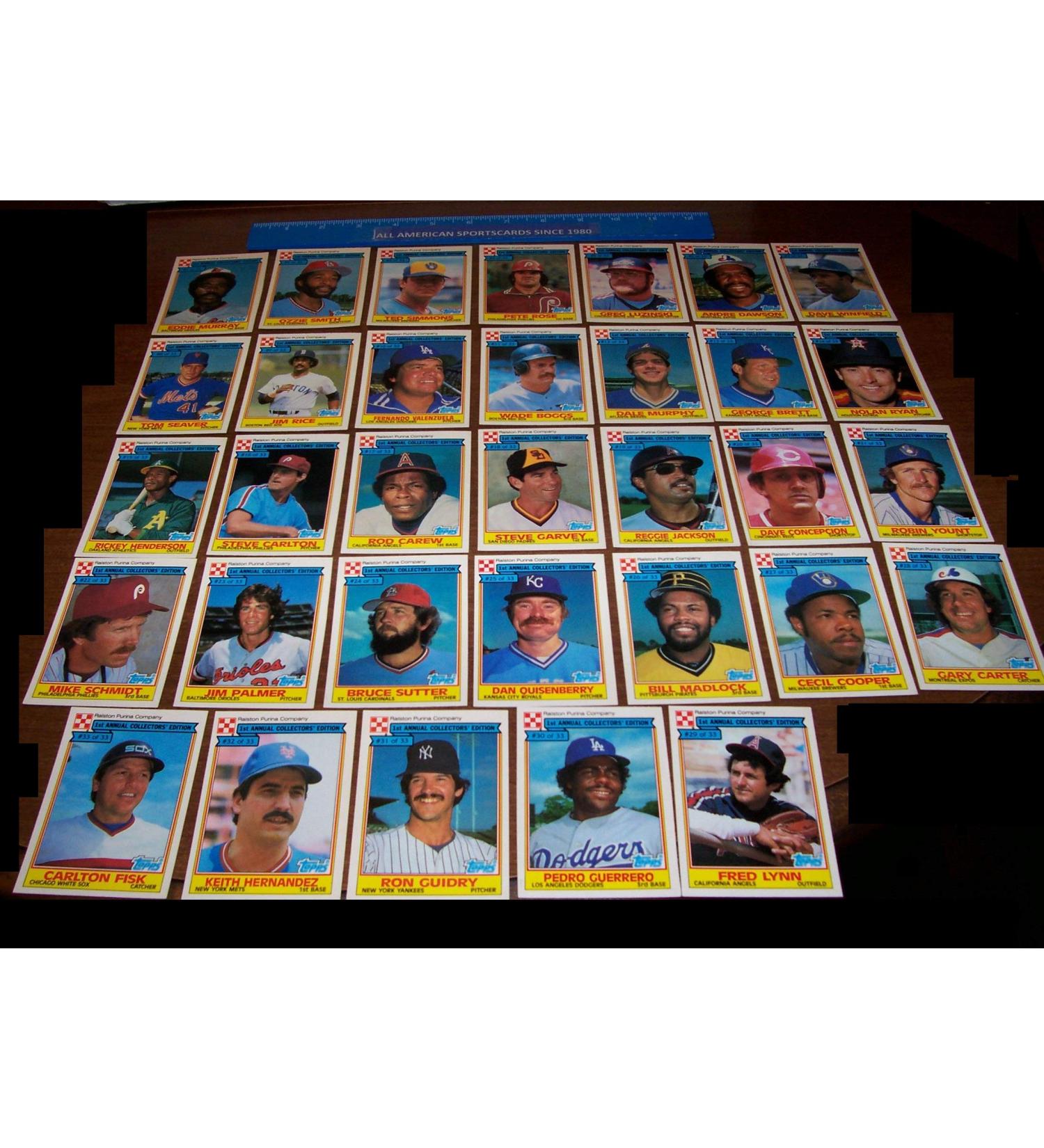 1984 RALSTON PURINA SET OF 33 CARDS MINT 19 HALL OF FAMERS