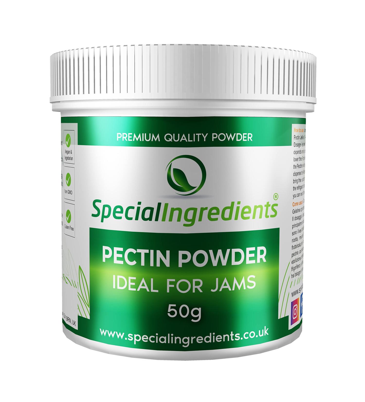 Special Ingredients Pectin Powder 50g Premium Quality Ideal for Making Jam Marmalades Chutneys Fruit Jellies & Cake Fillings European Non-GMO Gluten Free Recyclable Container Pectin Powder 50 g (Pack of 1) - Buy Online on GoSupps.com