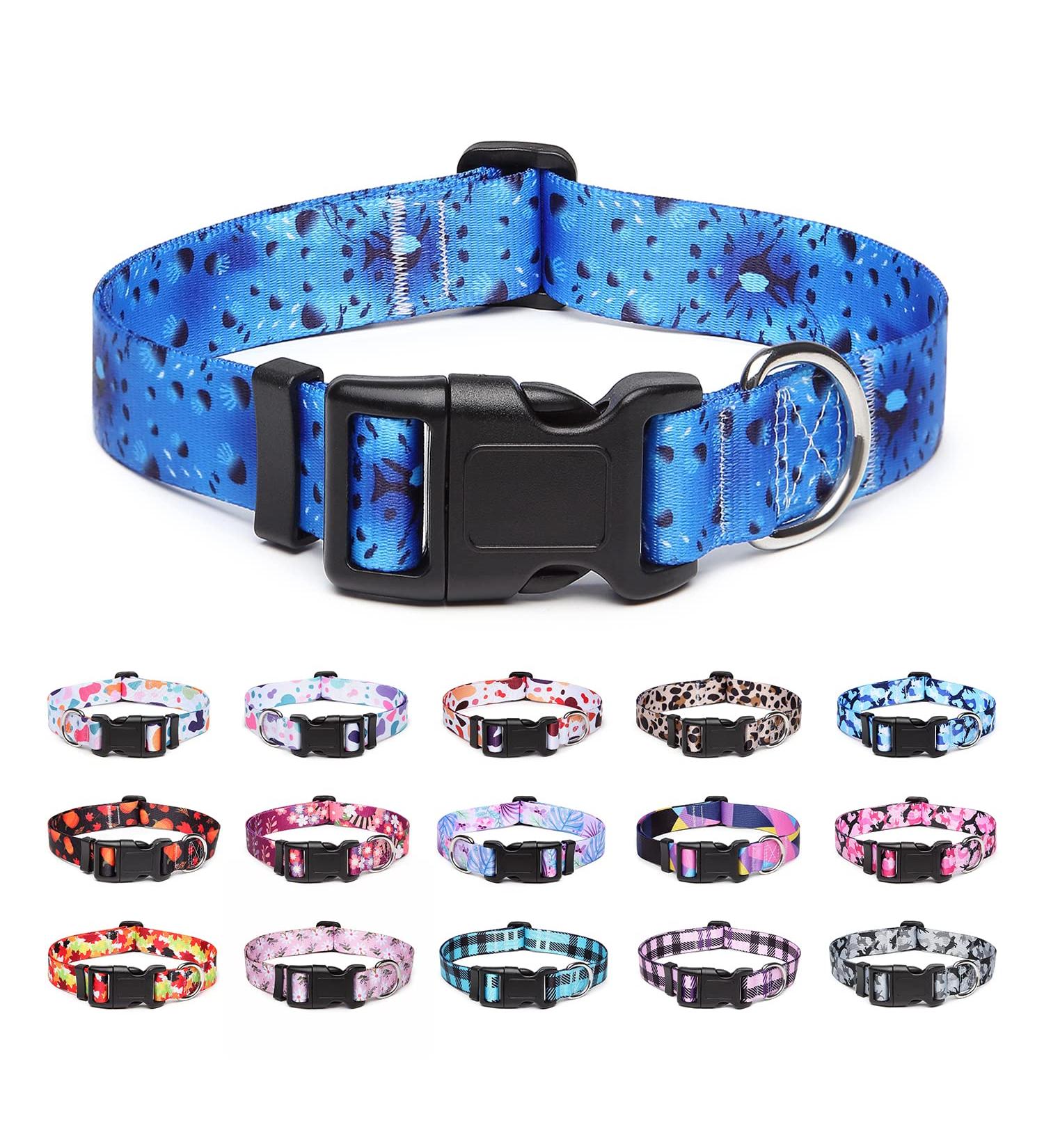Suredoo Adjustable Nylon Dog Collar - Soft & Comfortable for Small Medium & Large Dogs | Ocean Color | Size M (Neck 33-55 cm) - Buy Online on GoSupps.com