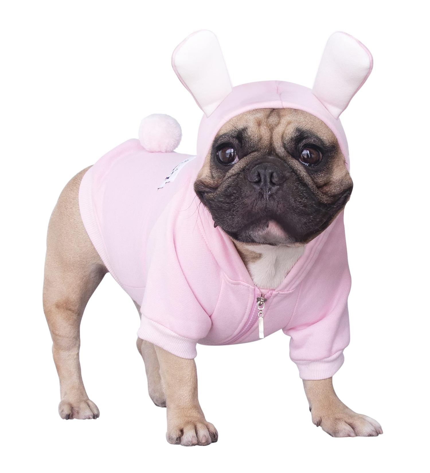 iChoue Bunny Dog Costume for Medium Dogs - Pink, Large | Cute Animal Hoodie for French Bulldog, Pug, Pitbull, Boston Terrier | Easter Christmas Halloween Pet Clothes - Buy Online on GoSupps.com