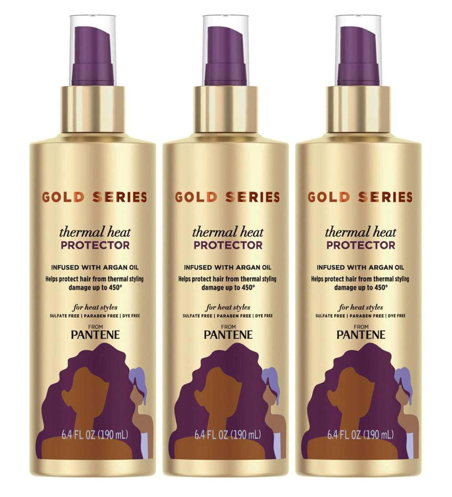 Pantene Gold Series Thermal Heat Protector 6.4oz Pump (190ml) - 3 Pack - Buy Online on GoSupps.com
