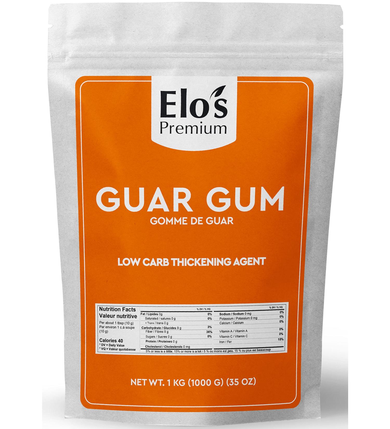 Guar Gum Powder (1KG) by Elo s Premium | Food Grade Gluten Free Keto Friendly |100% Pure Guar Gum derived from Guar Beans Low Carb Thickener | Packaged In Canada - Buy Online on GoSupps.com