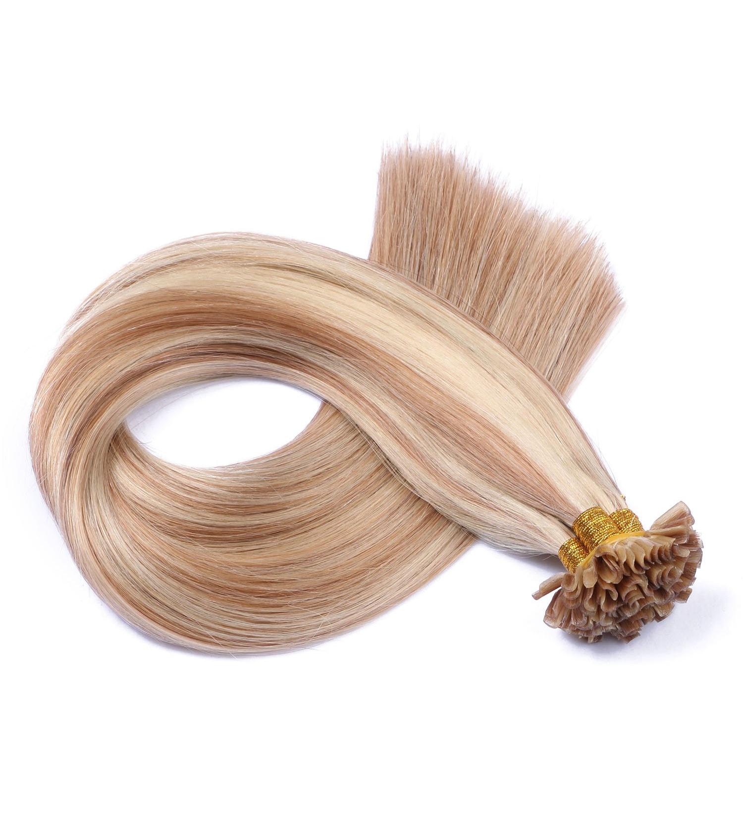 Keratin Bonding 100% Remy Real Hair Extensions - #12/613 U-Tip - 50 Strands (70 cm 1g) - Novon Hair Extensions - Buy Online on GoSupps.com