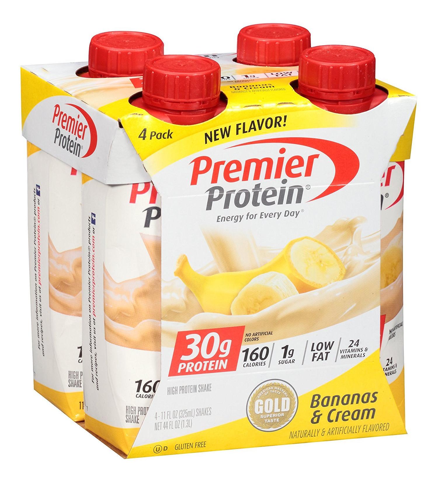 Premier Protein 30g Protein Shakes Bananas & Cream 11 Fluid Ounces 12 Count - Buy Online on GoSupps.com