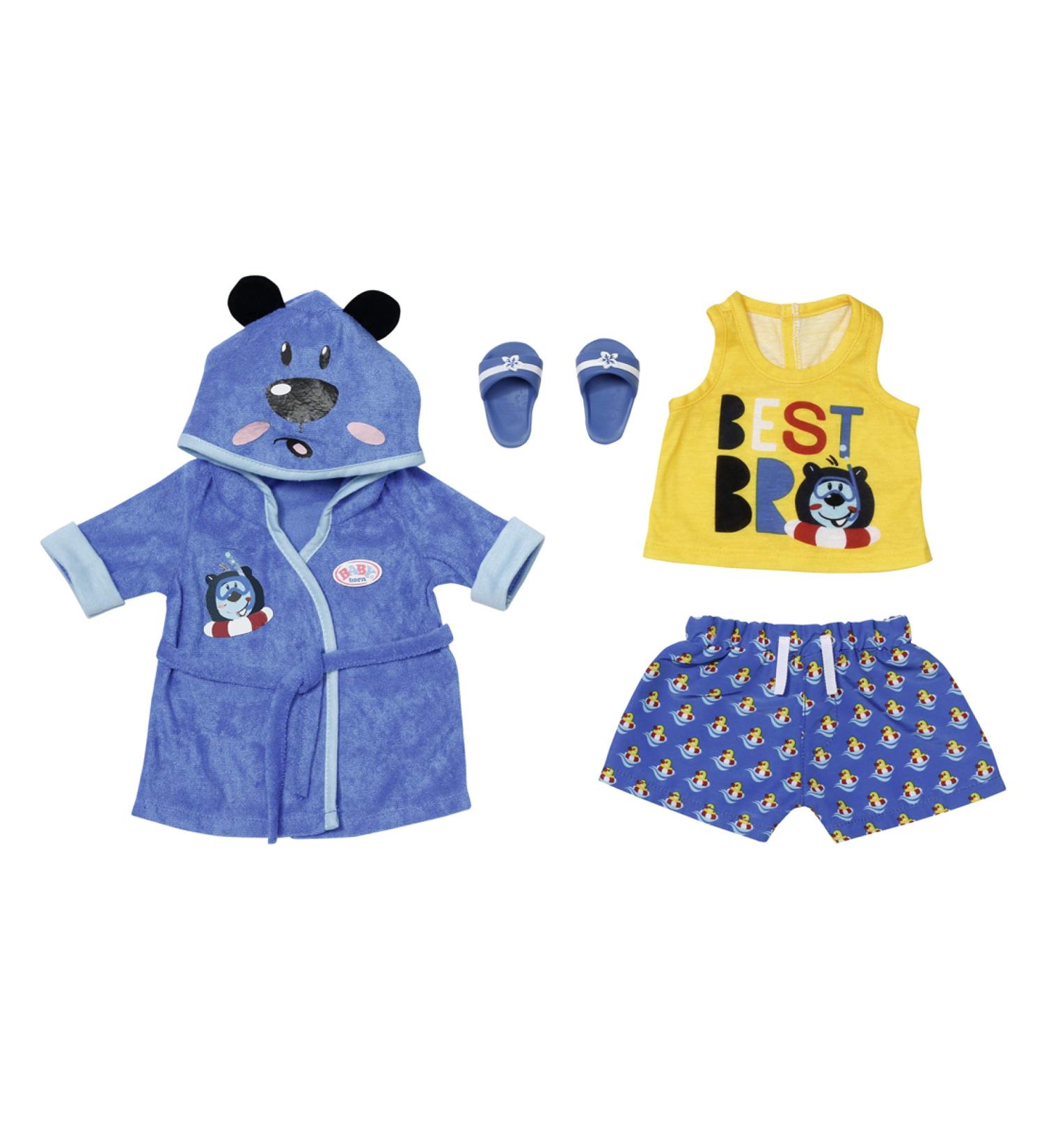 Buy Zapf Creation Baby Born Bath Deluxe Bathrobe Set - Blue Doll Clothing 43 cm | International Shipping Available - Buy Online on GoSupps.com