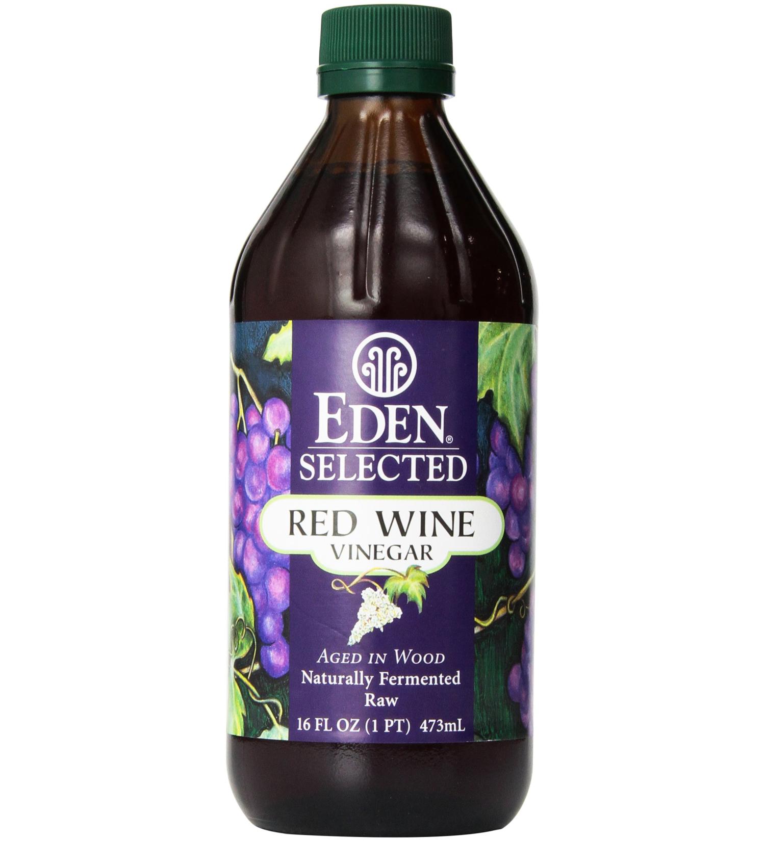 Eden Organic Red Wine Vinegar 16 fl oz â€“ Raw & Natural Amber Glass - Buy Online on GoSupps.com