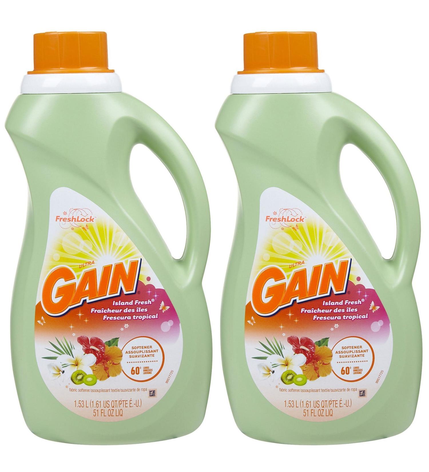 Gain Liquid Fabric Softener - Island fresh - 51 oz - 2 pk Island fresh 51 Fl Oz (Pack of 2)