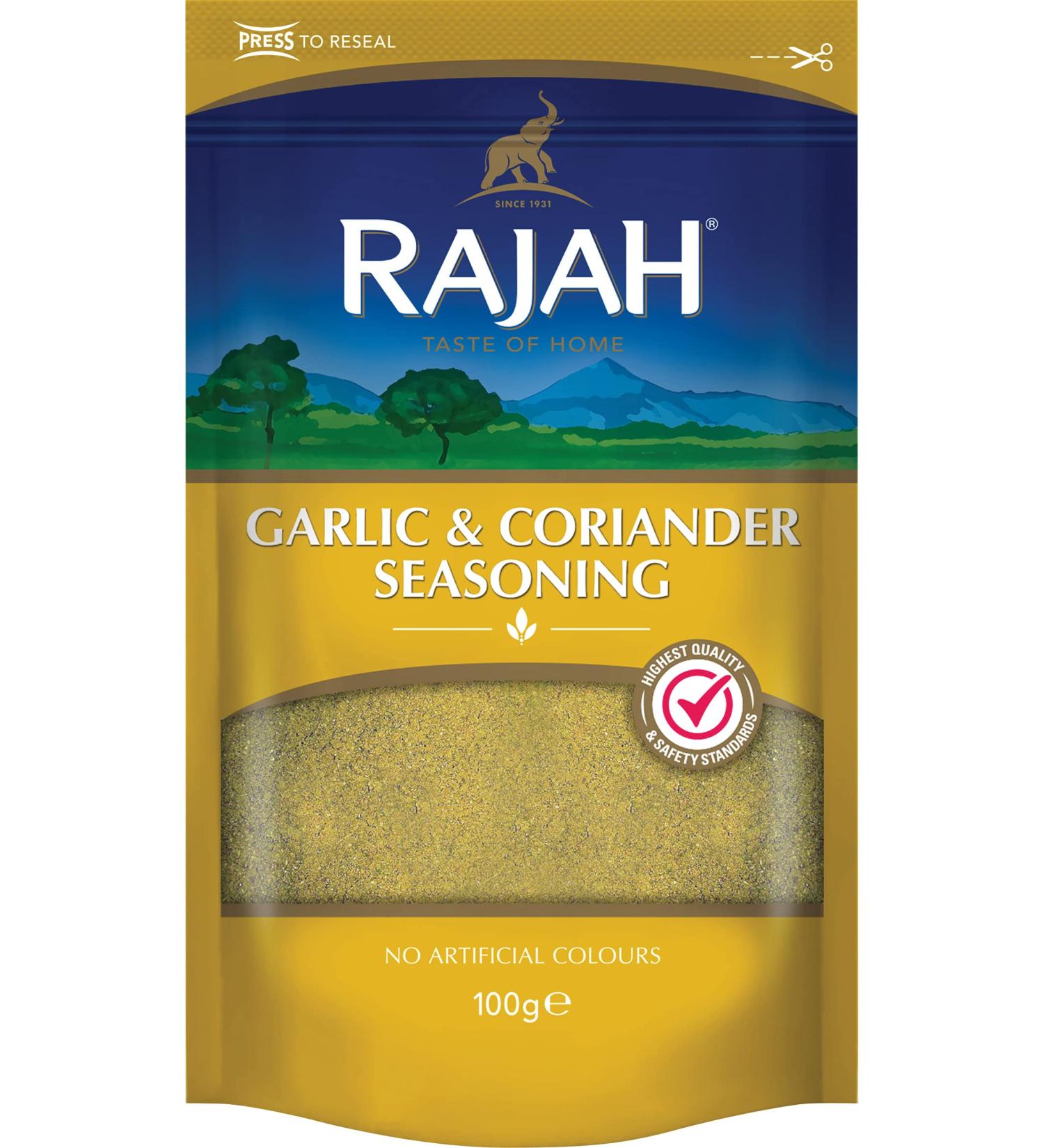 Rajah Garlic & Coriander Seasoning 100g - Premium Quality Spice Blend - Buy Online on GoSupps.com