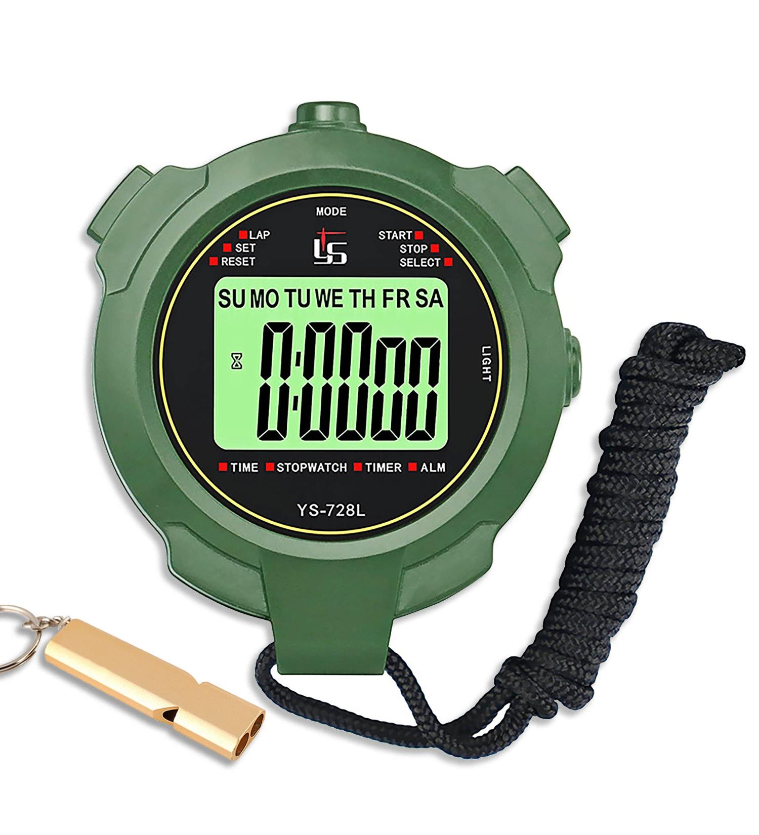 Digital Stopwatch with Whistle for Swimmers | 2 Memory Functions & Light | Mute Sports Timer - Buy Online on GoSupps.com