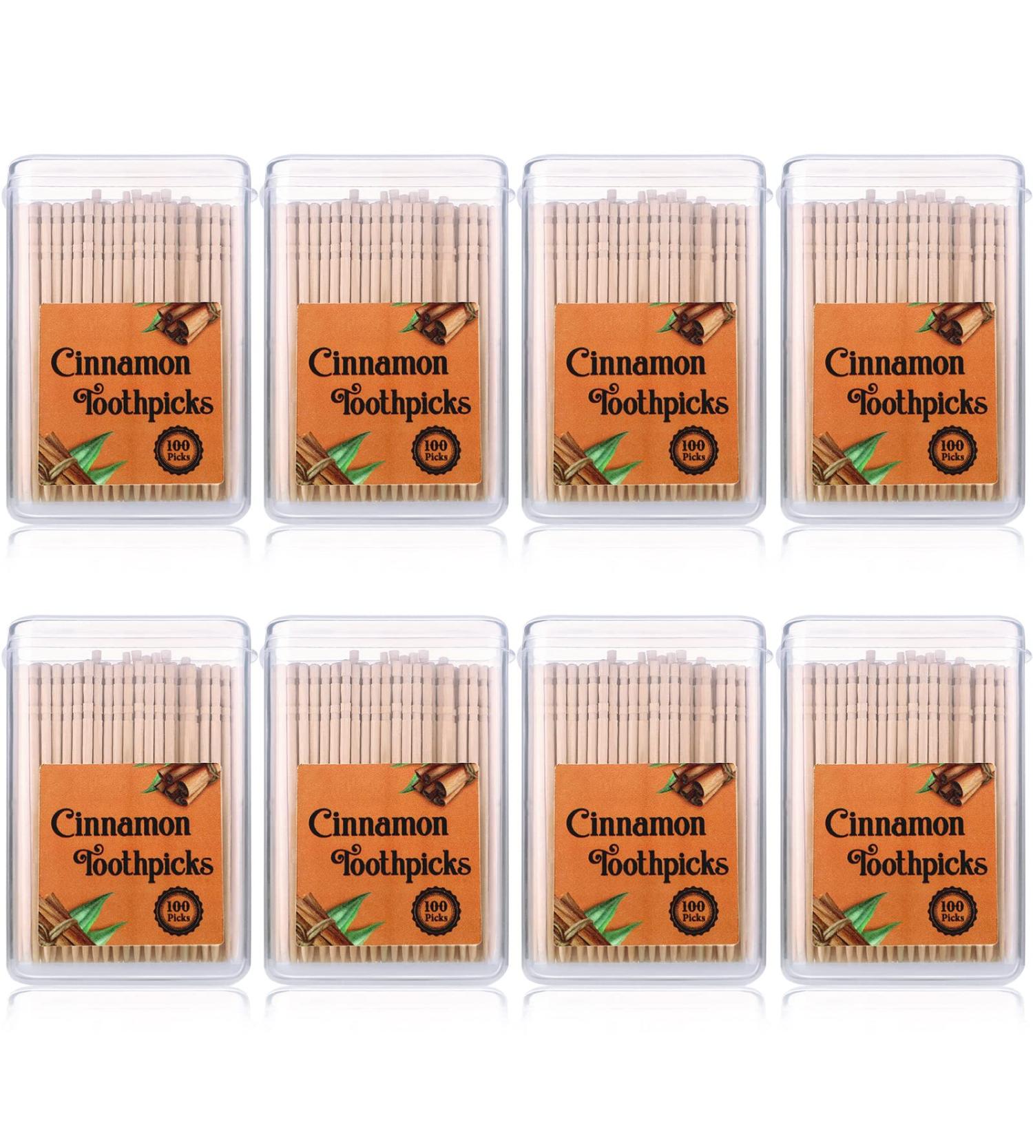 Cinnamon Flavored Toothpicks for Adults - 800 Pcs in Clear Plastic Boxes - Buy Online on GoSupps.com