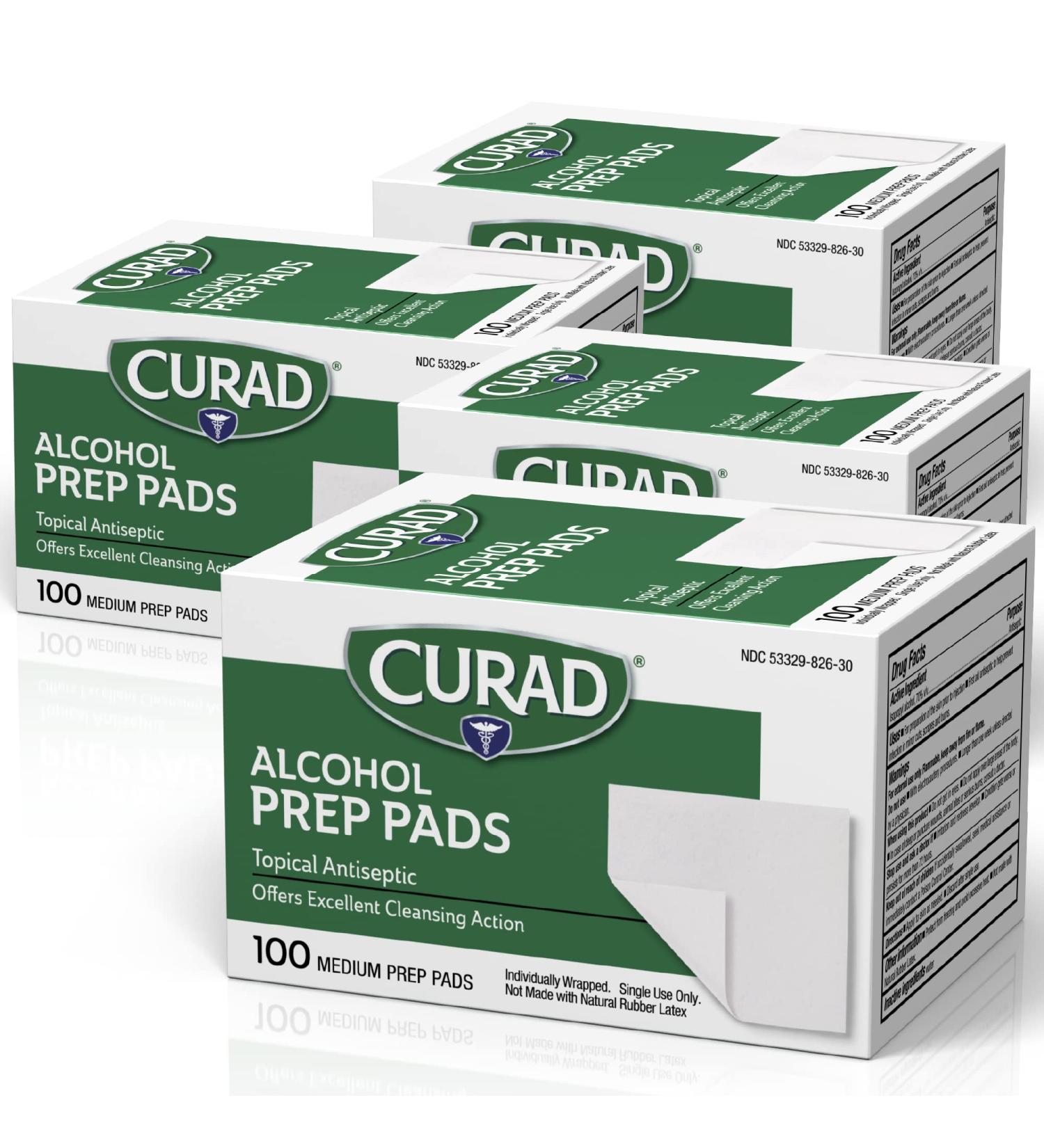 CURAD Alcohol Prep Pads 400ct - Individually Wrapped Isopropyl Alcohol Wipes for First Aid & Cleansing - Buy Online on GoSupps.com