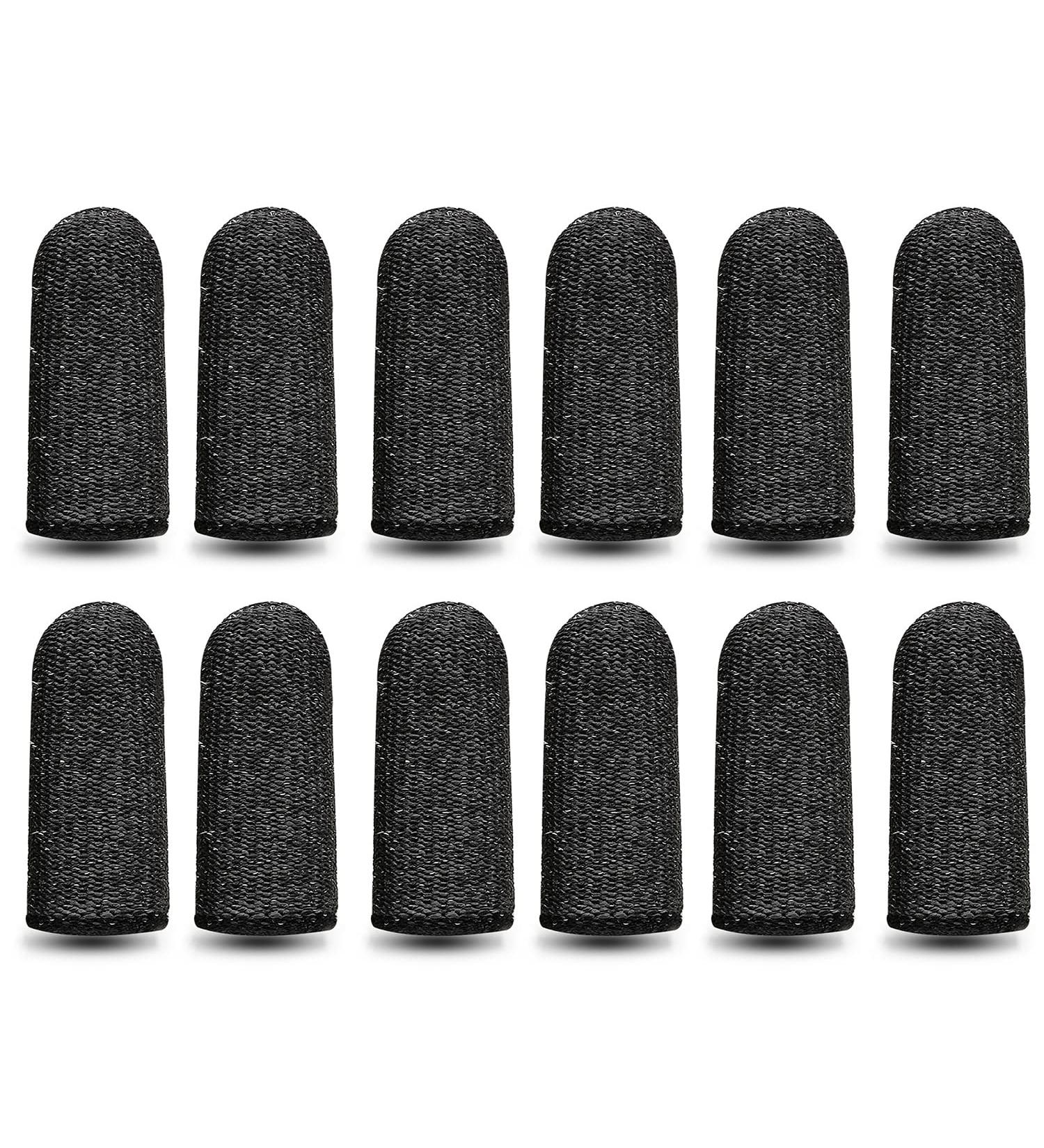 RIVIEVAL 12 Pcs Reusable Finger Cots - Non Slip Thumb Protector for Cut Resistant Kitchen Work - Black - Buy Online on GoSupps.com