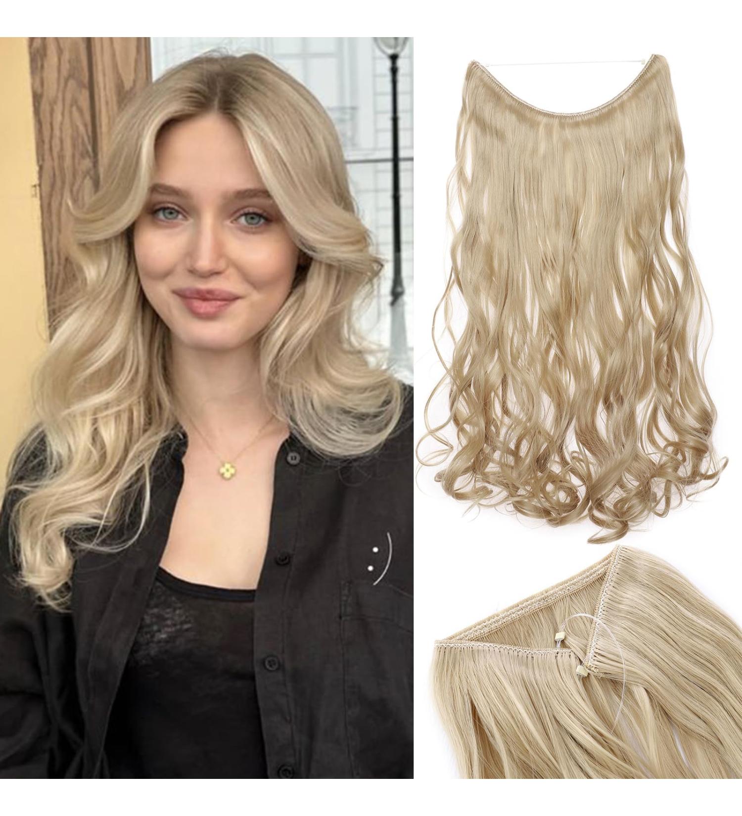 Silk-Co 60cm Rubber Band Hair Extensions - Corrugated Secrets Wire Extensions for Women - Blonde Synthetic Hair - Buy Online on GoSupps.com