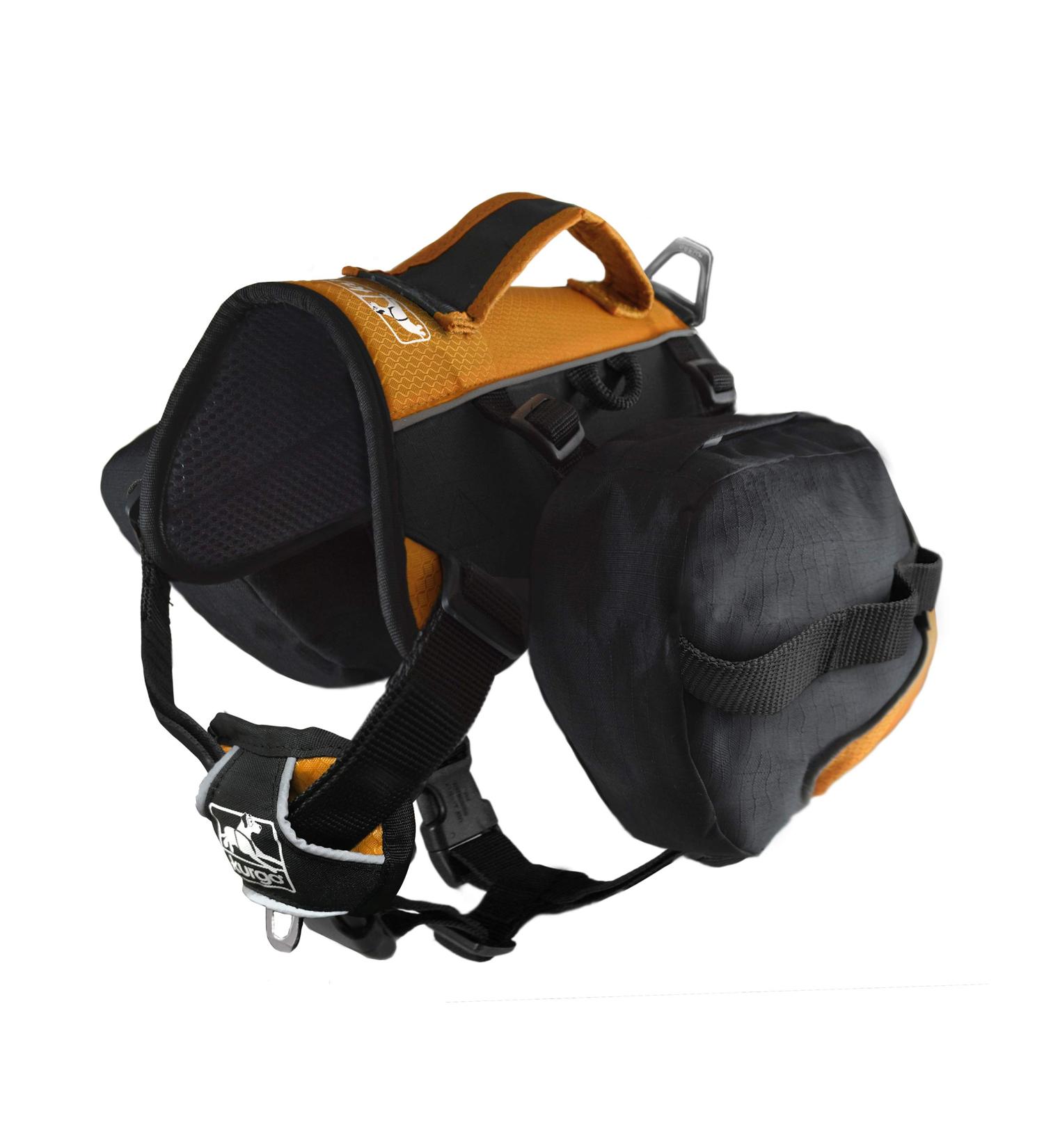 Kurgo Baxter Dog Backpack Hiking Pack for Dogs Lightweight Reflective Black/Orange Baxter Black - Buy Online on GoSupps.com
