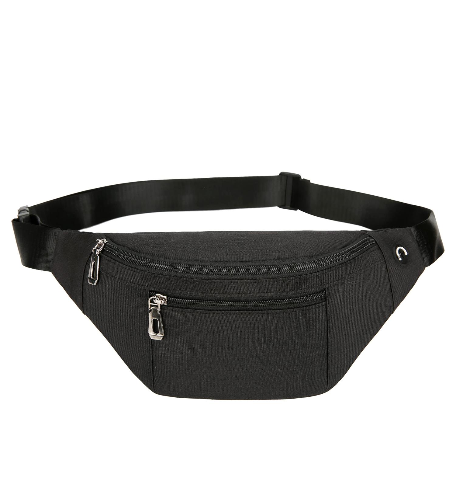 Fashion Waterproof Fanny Pack for Men & Women - Adjustable Belt - Casual Bum Bag for Travel & Sport Running (2-Black) - Buy Online on GoSupps.com