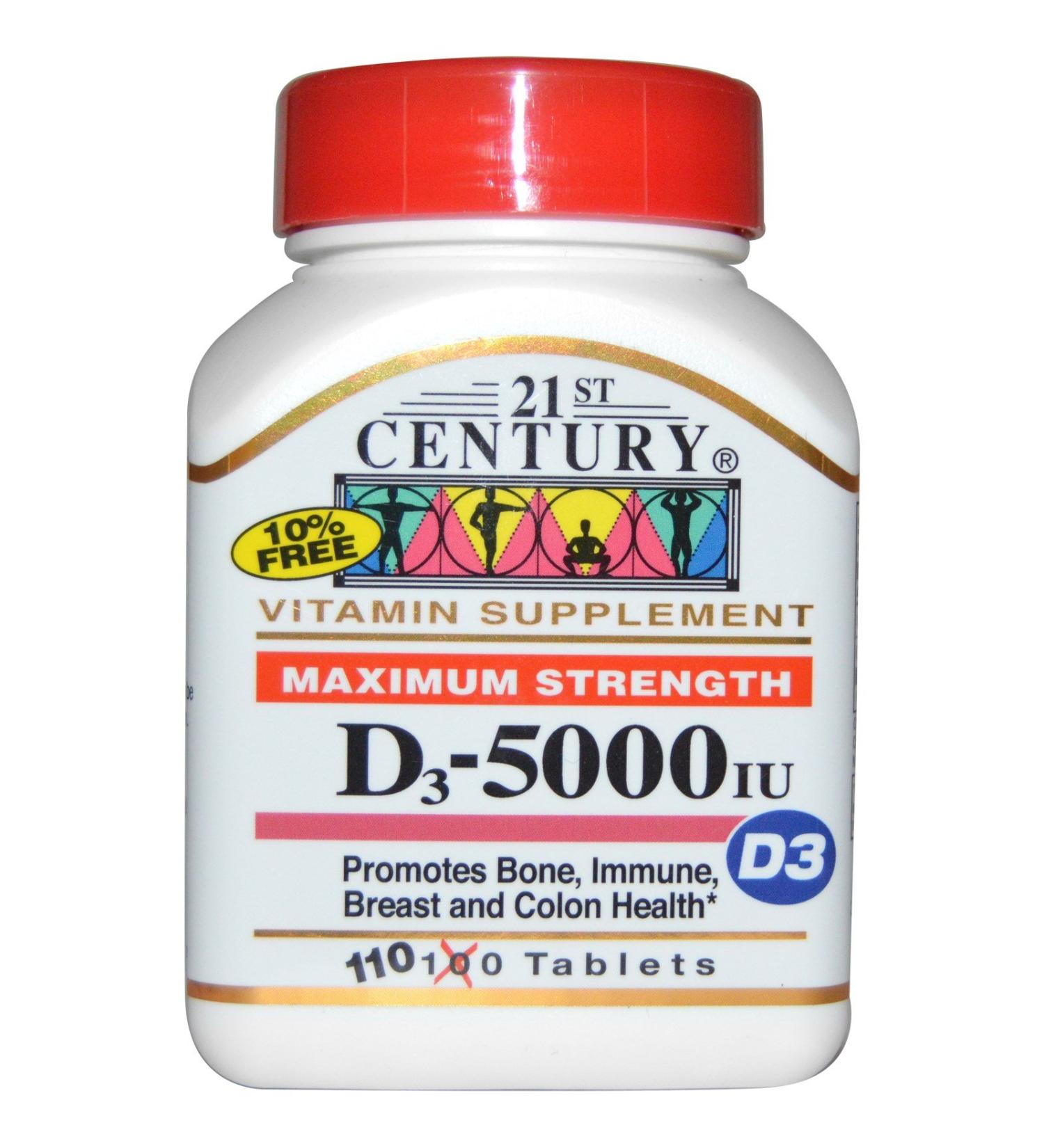 21st Century Maximum Strength D3 5000 IU 110 Tablets - 2pc