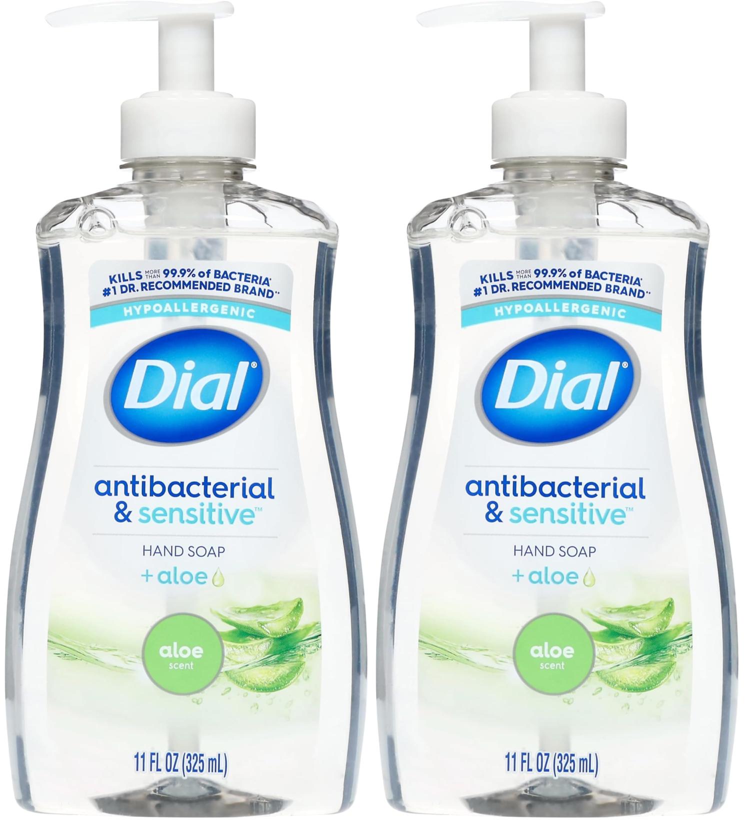Dial Liquid Hand Soap Antibacterial Aloe 11 Fl Oz (Pack of 2)