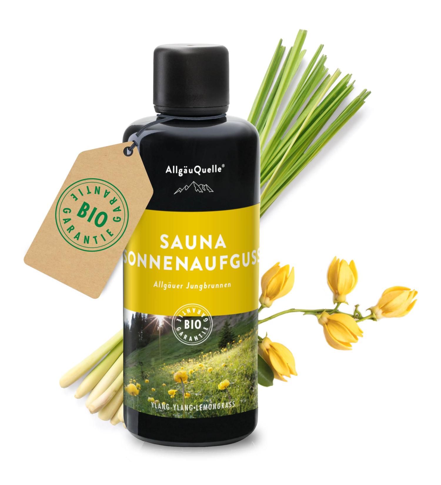 Allg uQuelle Sauna Infusion - 100% Organic Ylang-Ylang & Lemongrass Oils | Fountain of Youth 100ml | International Shipping - Buy Online on GoSupps.com