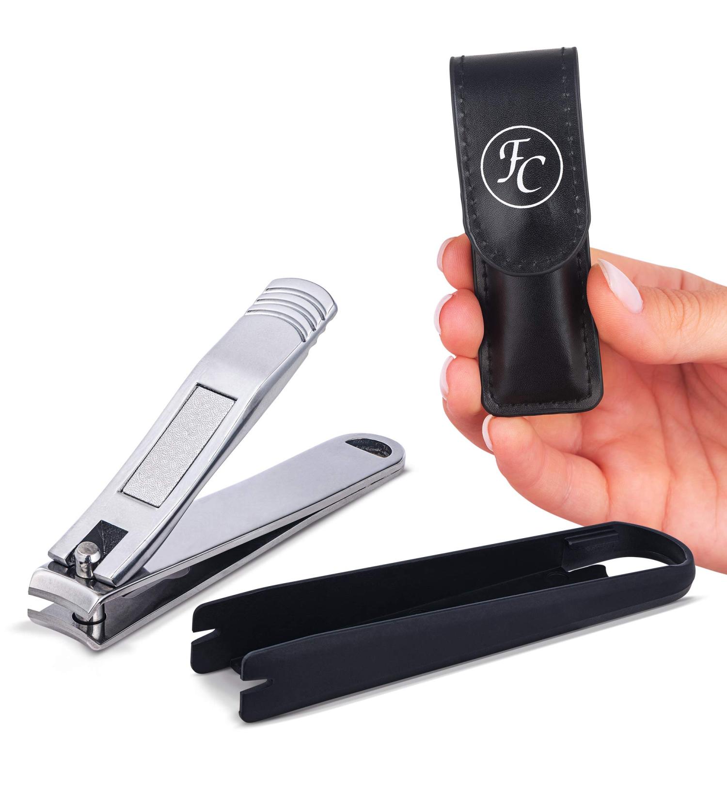 Fabcare Nail Clipper Set with Fan & Integrated Nail File | Extra Sharp & Durable Nail Cutter for Manicure & Pedicure Includes Case & eBook | Buy Nailzwicker Online - Buy Online on GoSupps.com