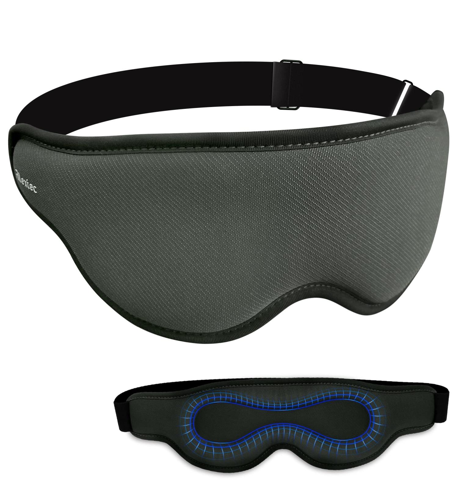 Rilextec 3D Contoured Sleep Mask for Women and Men - Adjustable Strap Blindfold for Sleeping and Travel - Buy Online on GoSupps.com
