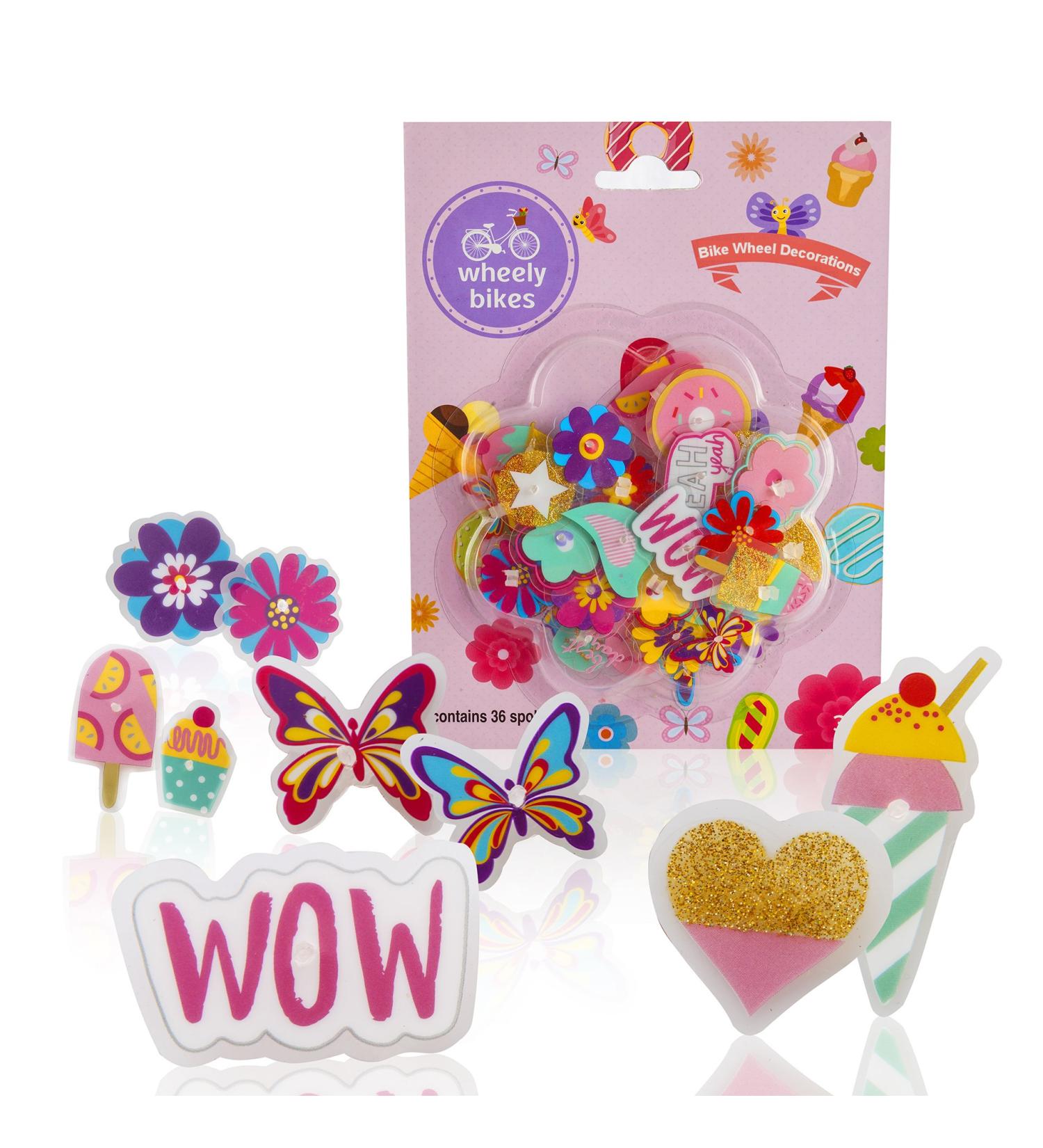 Cute 36-Piece Bike Wheel Spokes Kit for Kids - Colorful Designs - Fun Cycling Accessories - Perfect Gift for Girls - Spoke Beads Attachments - Buy Online on GoSupps.com