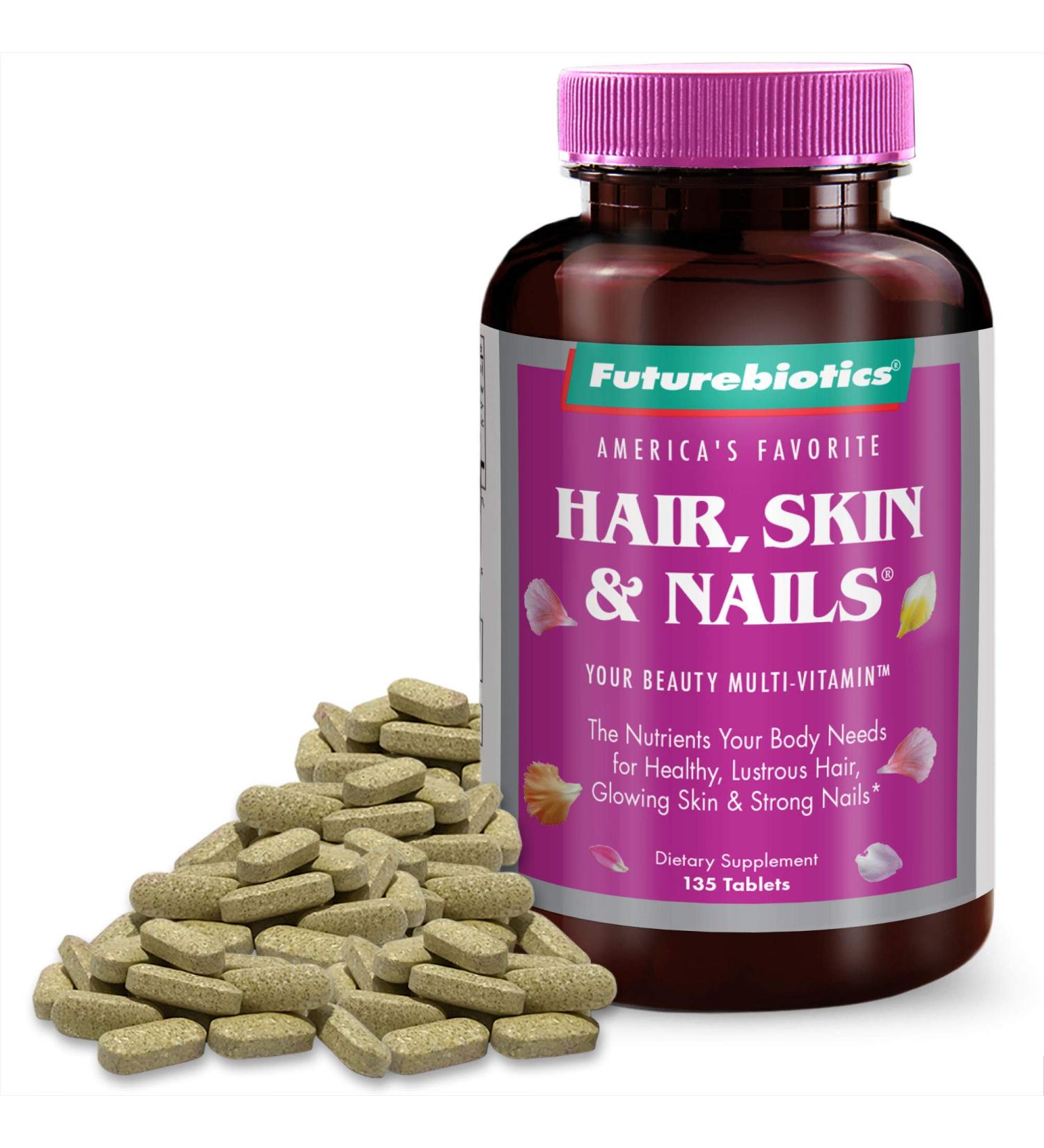 FutureBiotics Hair Skin & Nails 135 Tablets - Essential Vitamins for Healthy Hair, Skin & Nails - Buy Online on GoSupps.com