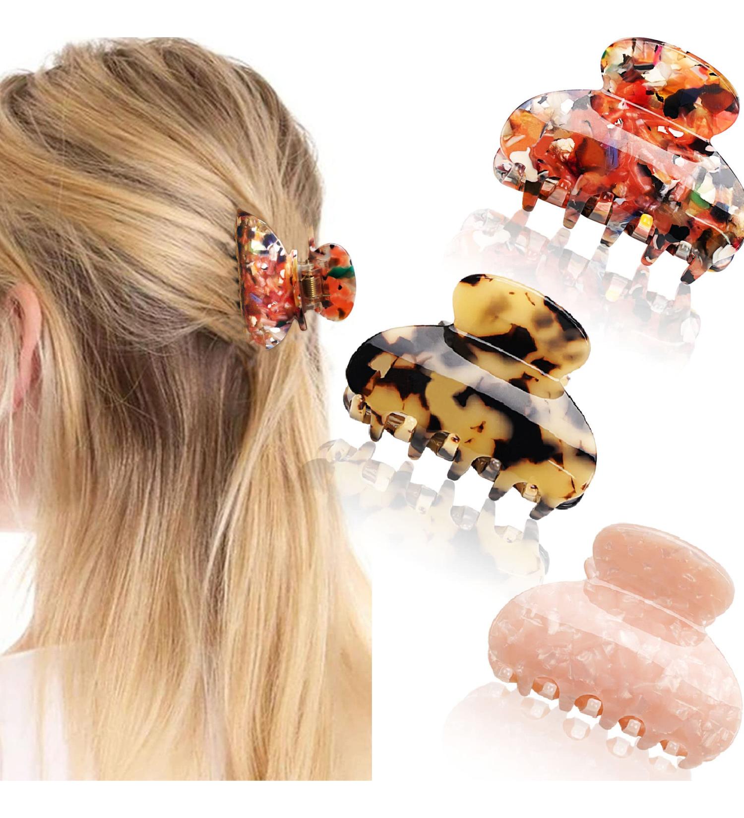 Medium Leopard Print Hair Claw Clip | Non-Slip Fashion Accessory for Teens & Women - Pink - Buy Online on GoSupps.com