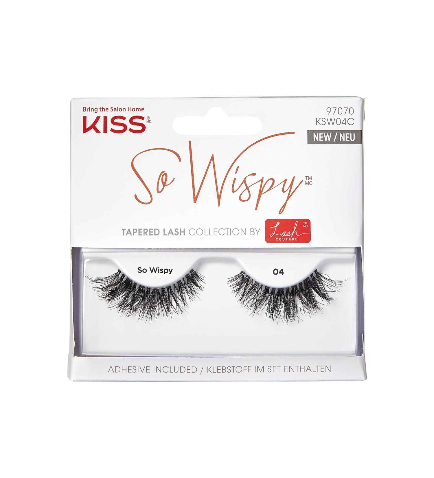 Kiss Lash Couture So Wispy Collection 1 Pair of Volumizing Fake Lashes Style 04 with Tapered Ends and Aloe Infused Lash Glue - Buy Online on GoSupps.com