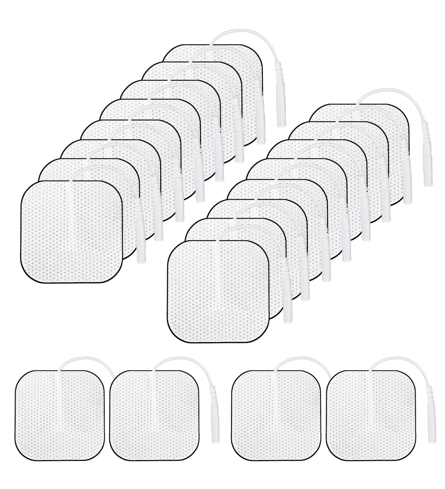 Sunjuly TENS Electrode Pads - 20 Pieces 4x4 cm Self-Adhesive Reusable for Pain Therapy - Compatible with Most TENS & EMS Devices - Buy Online on GoSupps.com