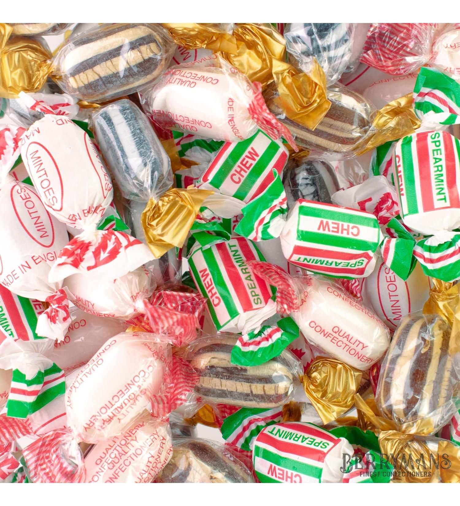 Assorted Mints - Wrapped Mint Sweets Selection - 1 Kilo Bulk Bag - 1KG - Assorted Sweet Pick and Mix for Parties Gifts and Sharing. Mint Mix