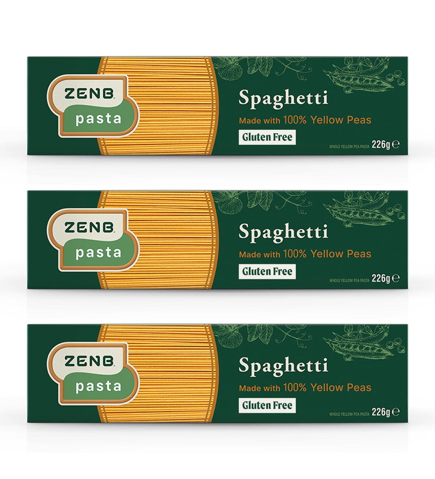 ZENB Gluten Free Spaghetti - High Protein Coeliac and Vegan Friendly Pasta 100% Yellow Pea Pasta - 3 Pack - Buy Online on GoSupps.com