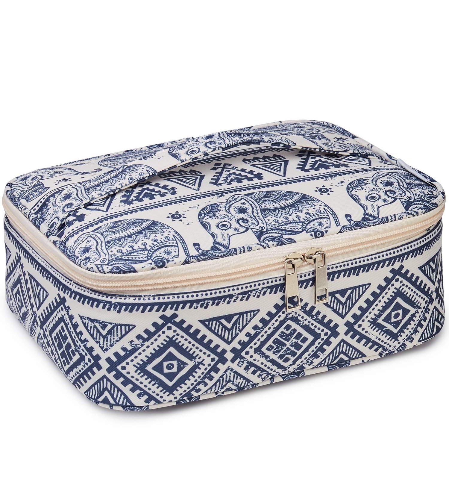 Travel Makeup Bag - Large Cosmetic Organizer for Women and Girls (Elephant) - Buy Online on GoSupps.com