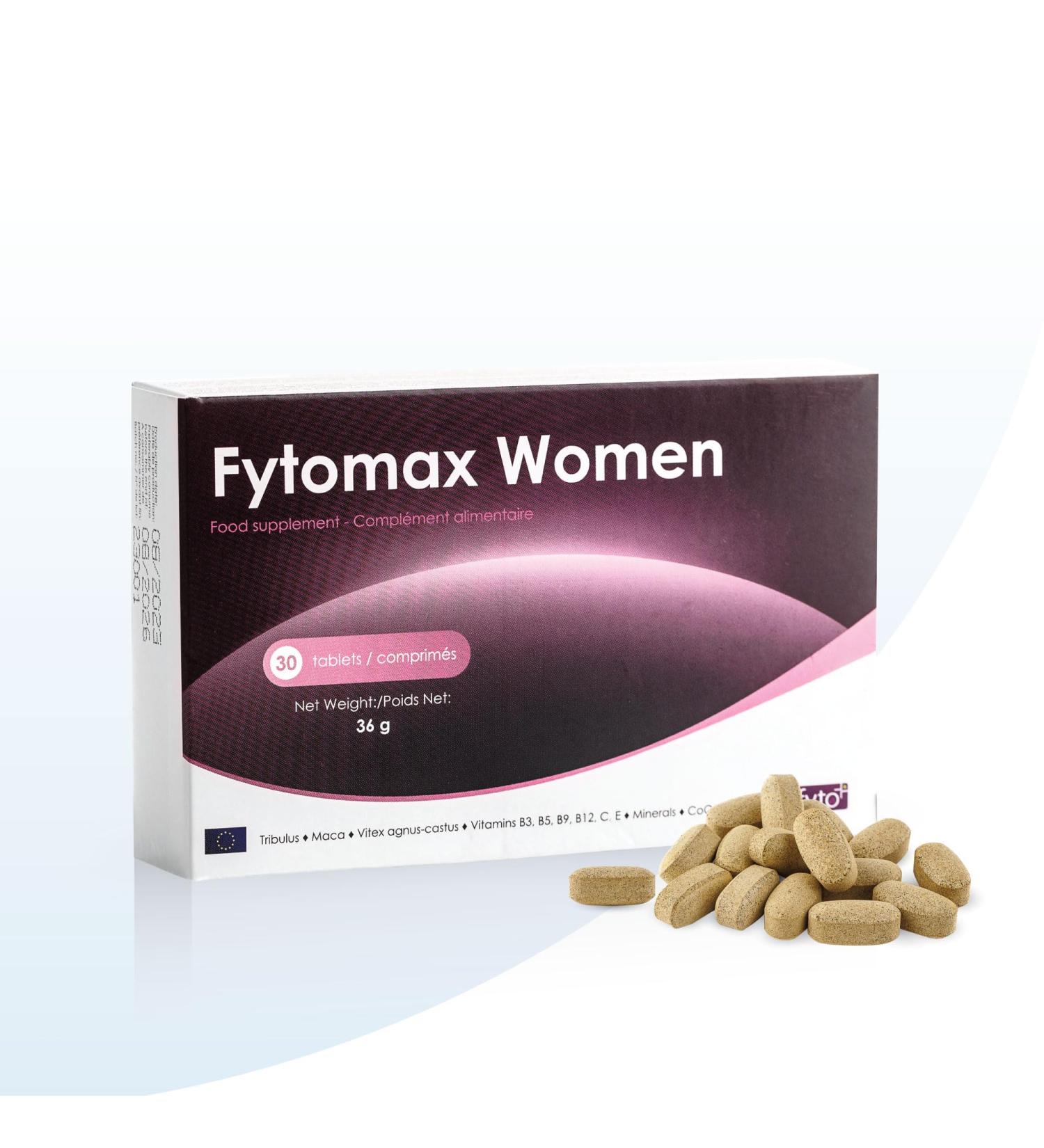 Fyto max Women - Female Fertility Support | Vitality & Design Boost | Folic Acid Zinc Vitex Maca | Reproductive Health | 30 Day Pack - 30 Tablets - Buy Online on GoSupps.com