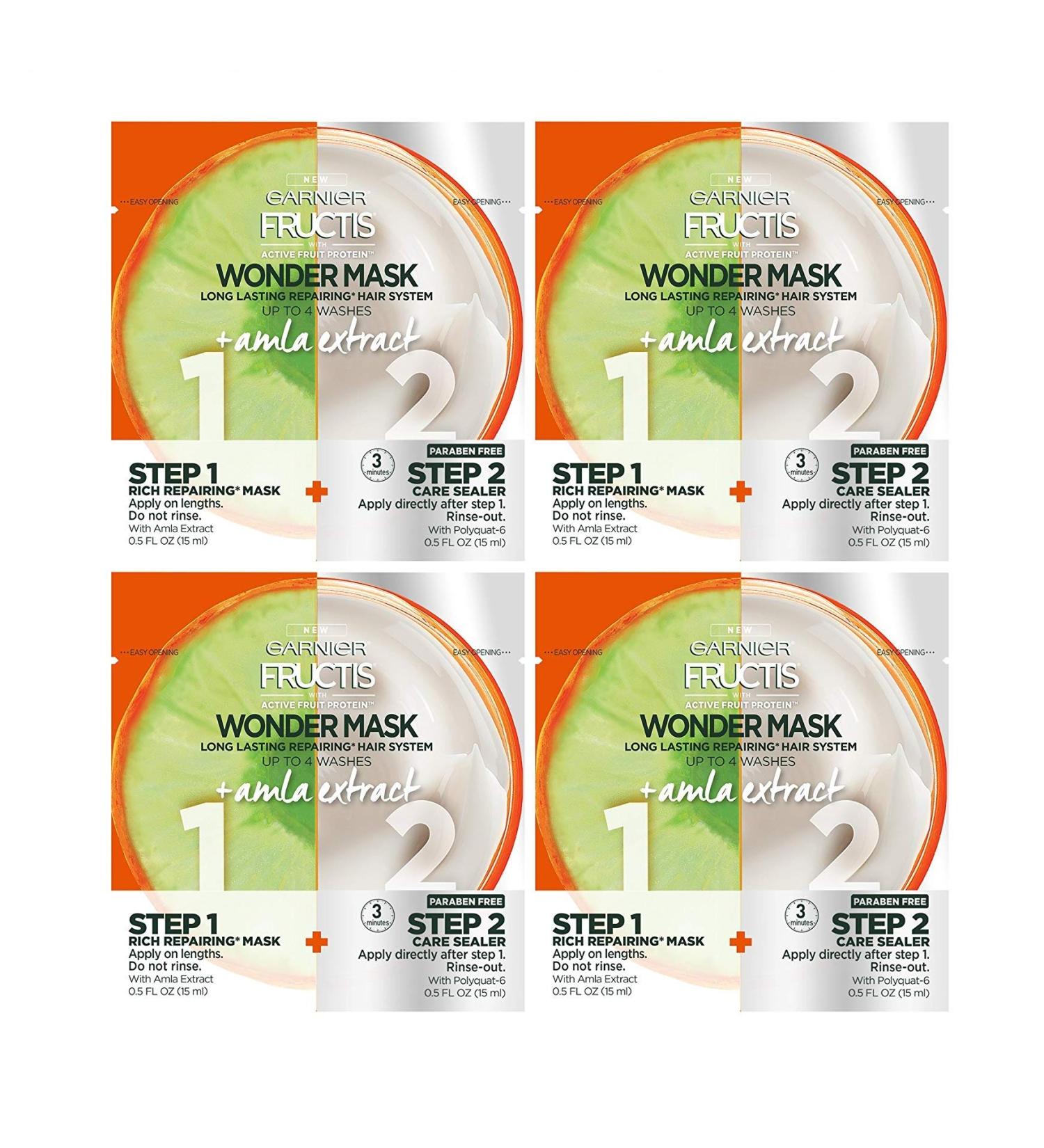 Garnier Fructis Wonder Mask with Amla Extract - 4 Count Pack - Buy Online on GoSupps.com