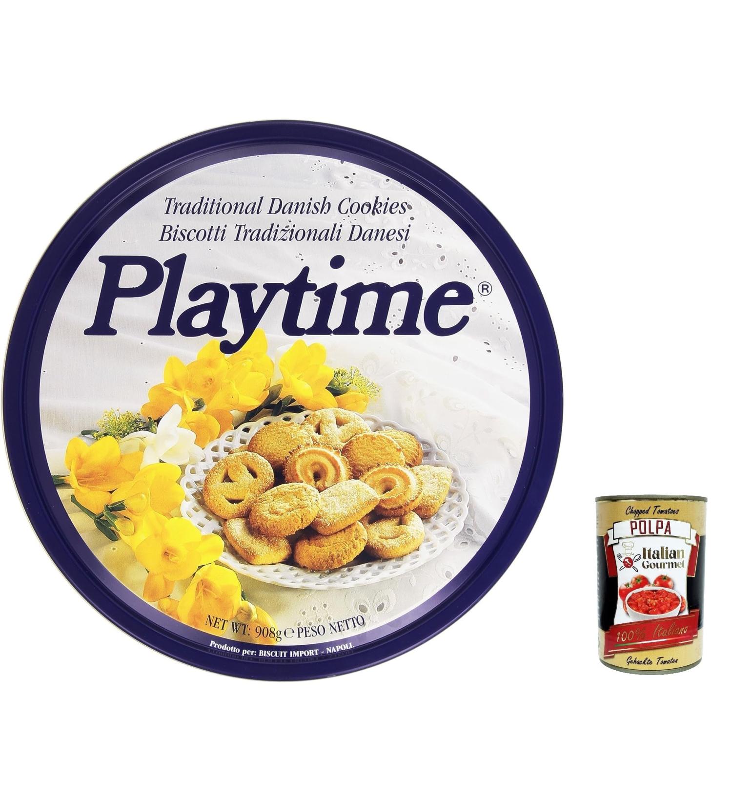  Italian Gourmet E.R. Playtime Biscotti Danesii Cookies Danish Butter Cookies 908g + Polpa Italian Gourmet Polpa 400g - Buy Online on GoSupps.com