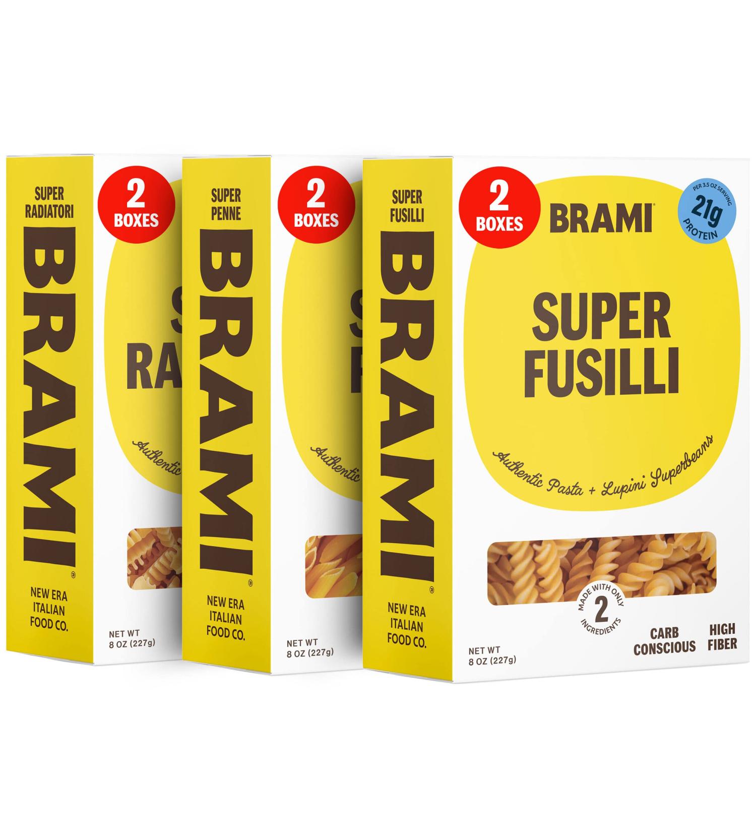 Brami Superfood Pasta: Authentic Italian Taste, High Protein & Fiber Lupini Bean Noodles - 8 oz (Pack of 6) - Buy Online on GoSupps.com