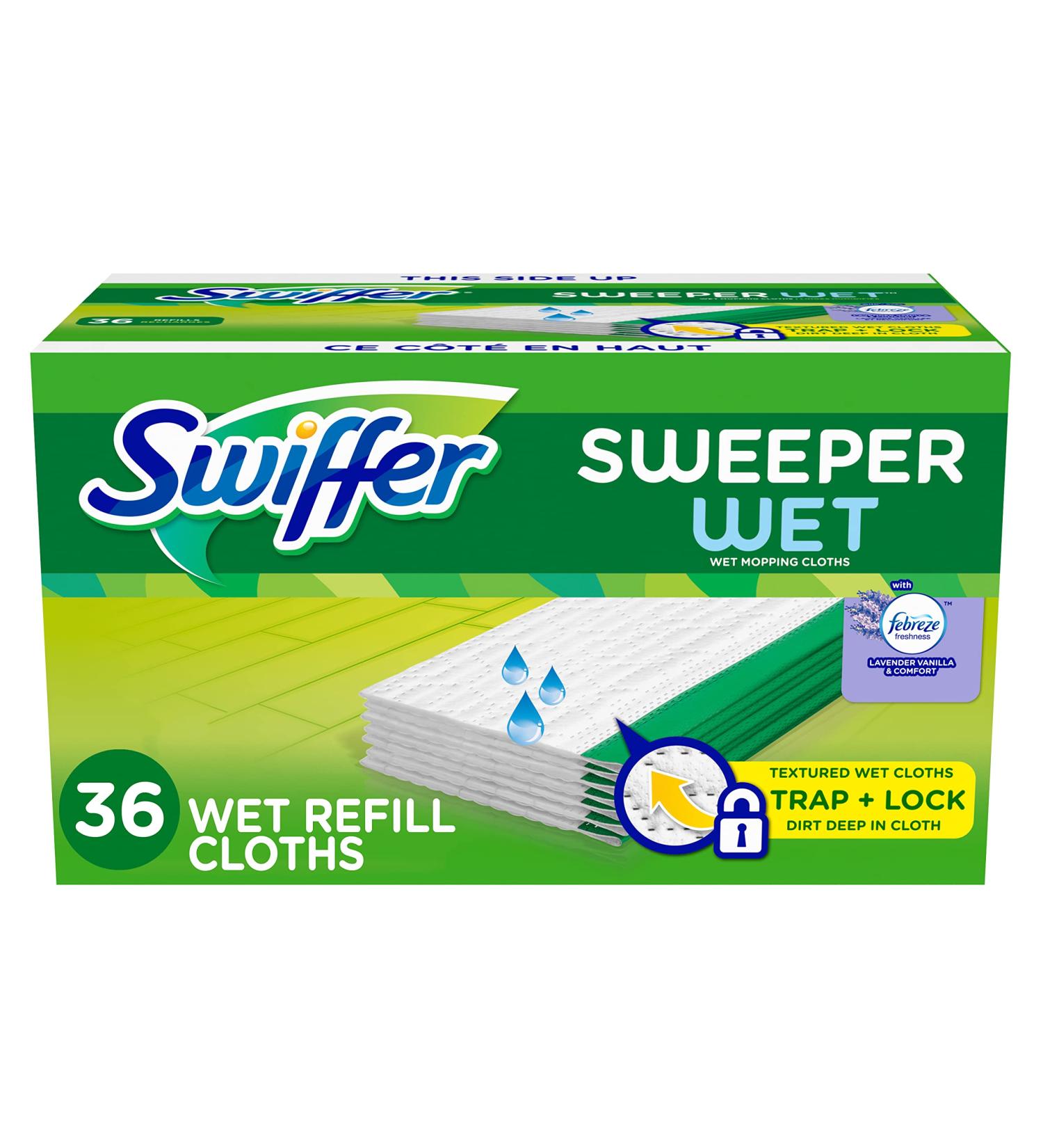 Swiffer Sweeper Wet Mopping Cloth Refills - 36Count, Febreze Lavender Scent - Pack of 1 - Buy Online on GoSupps.com