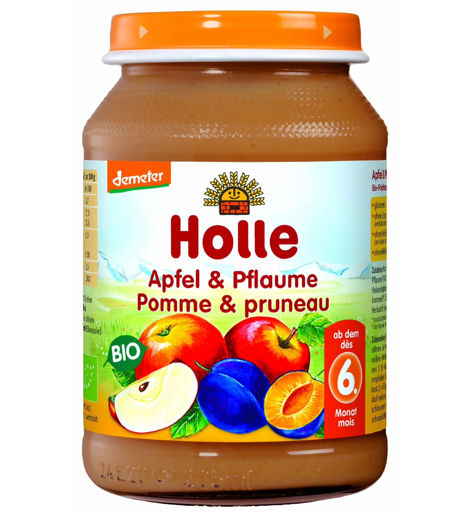 Holle Organic Apple & Plum Pack of 6 (6 x 190g) - Buy Internationally | Best Baby Food - Buy Online on GoSupps.com