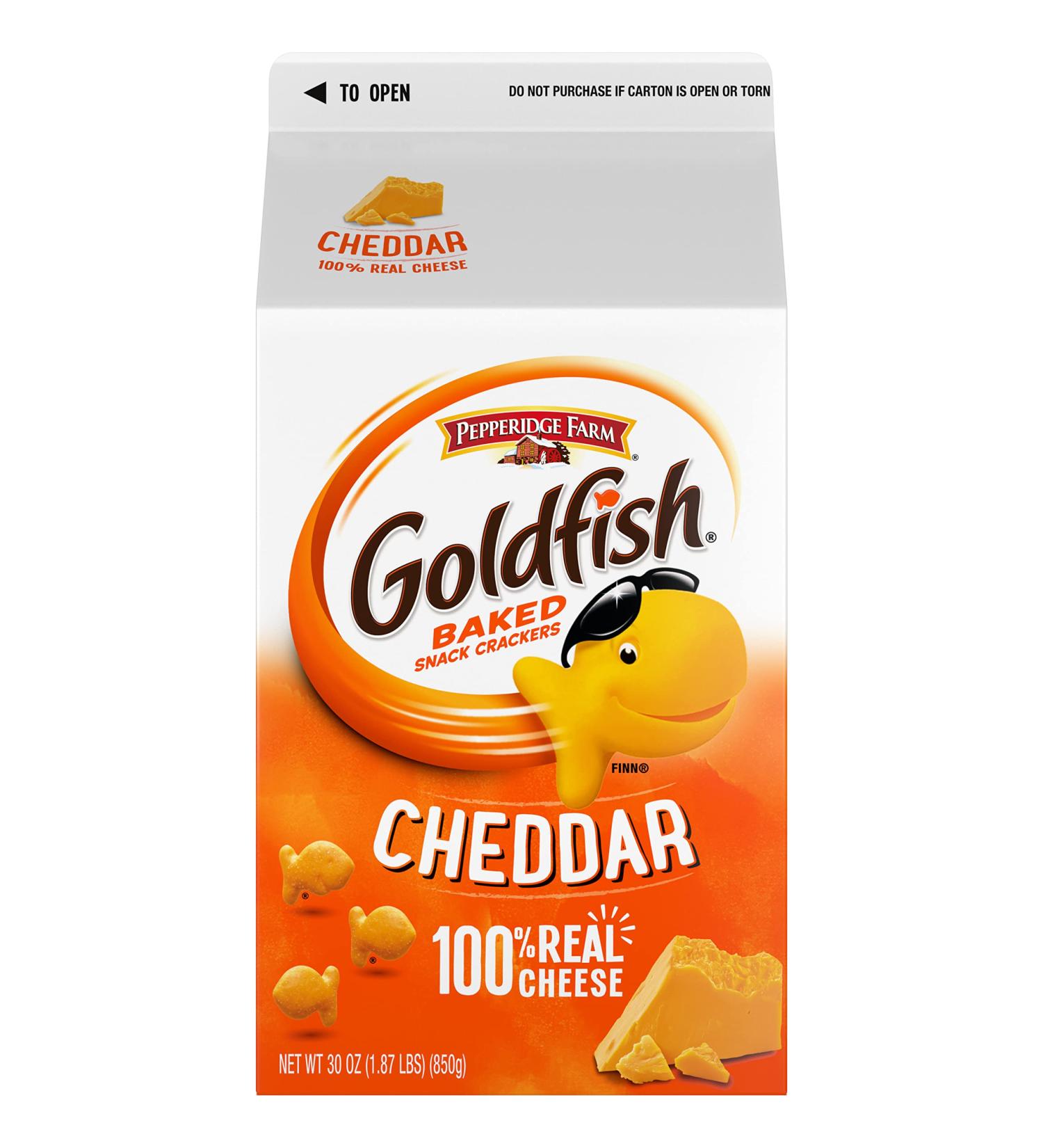 Goldfish Cheddar Snack Crackers - 30 oz Carton - Buy Online on GoSupps.com