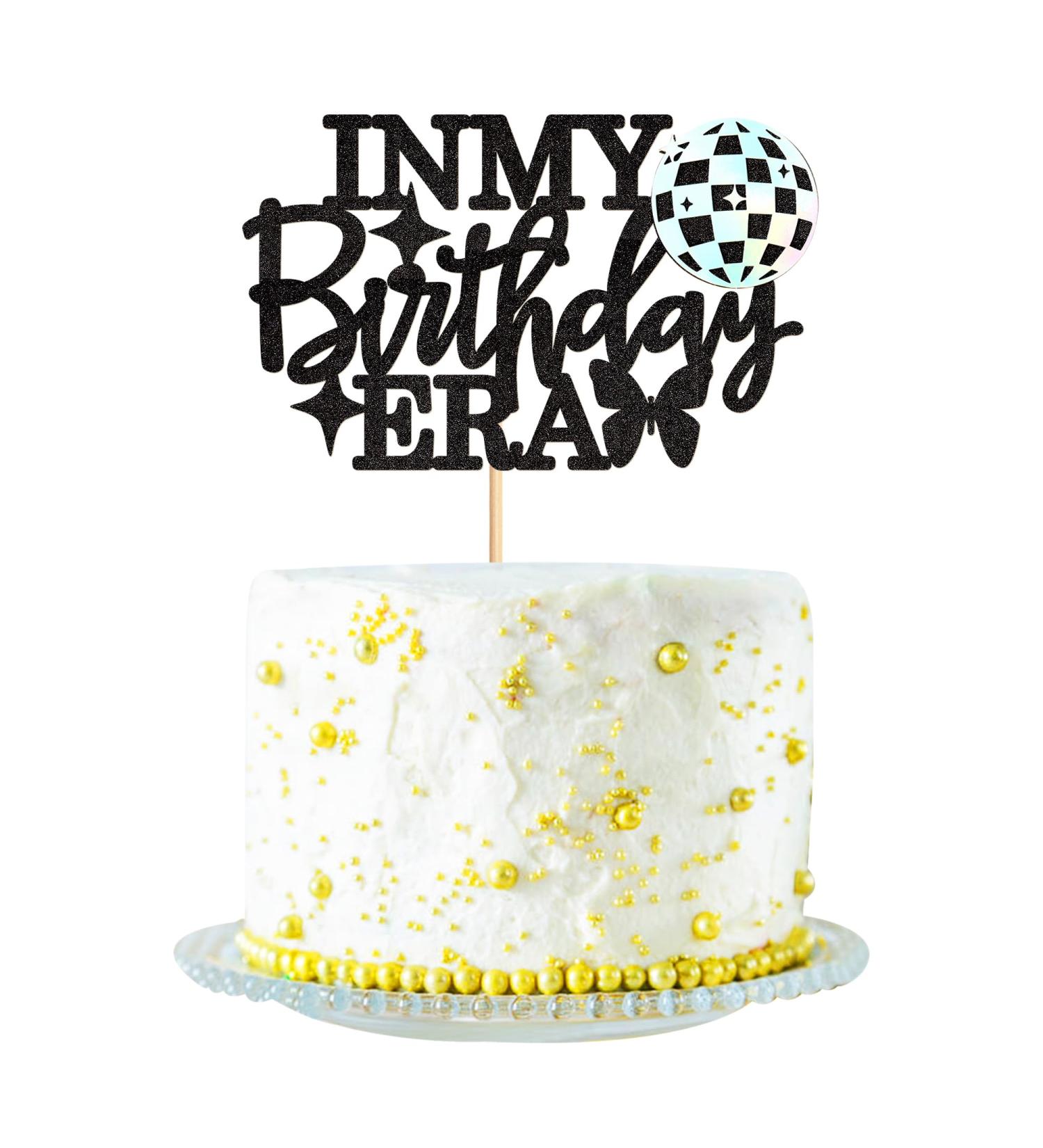 Cyodoos 1 Pcs Sparkling Disco Ball Cake Topper Selection Disco 70s 80s 90s Theme Party Single Women's Masculine Birthday Party Decorations Laser paper Black7 - Buy Online on GoSupps.com