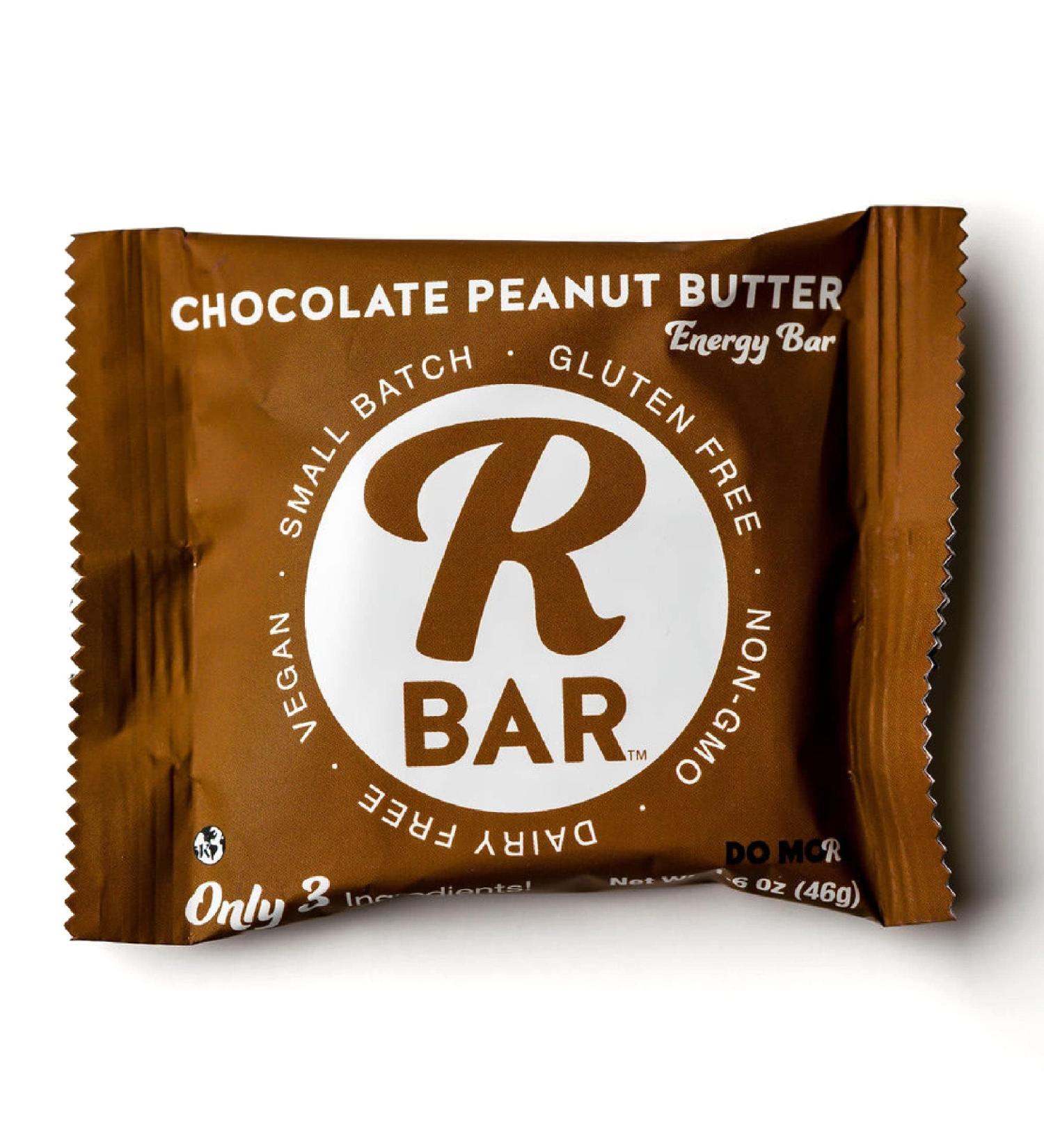 RBar Whole Food Real Chocolate Peanut Butter Energy Bar - 10 Pack Vegan Protein Snack, Dairy & Gluten-Free - Buy Online on GoSupps.com