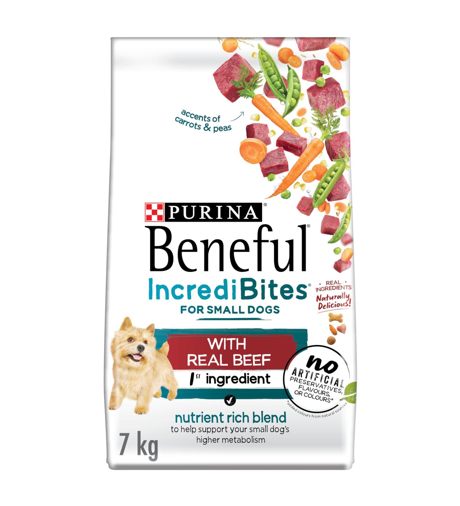 Beneful IncrediBites Dry Dog Food for Small Dogs Real Beef - 7 kg Bag - Buy Online on GoSupps.com