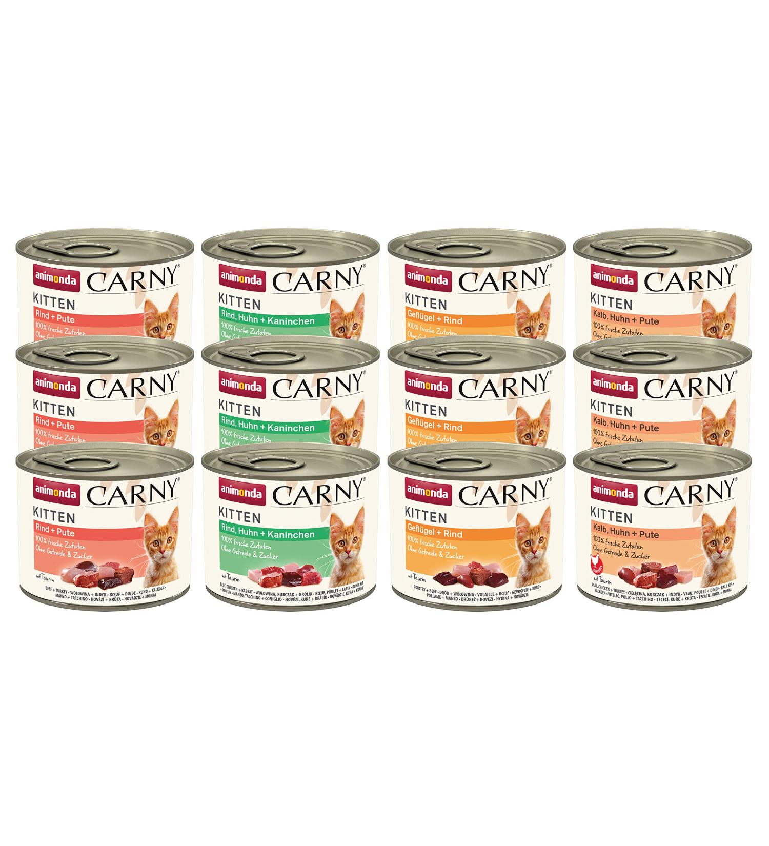 animonda Carny Kitten wet food for cats wet cat food cans for kittens variation for kittens 12 x 200 g