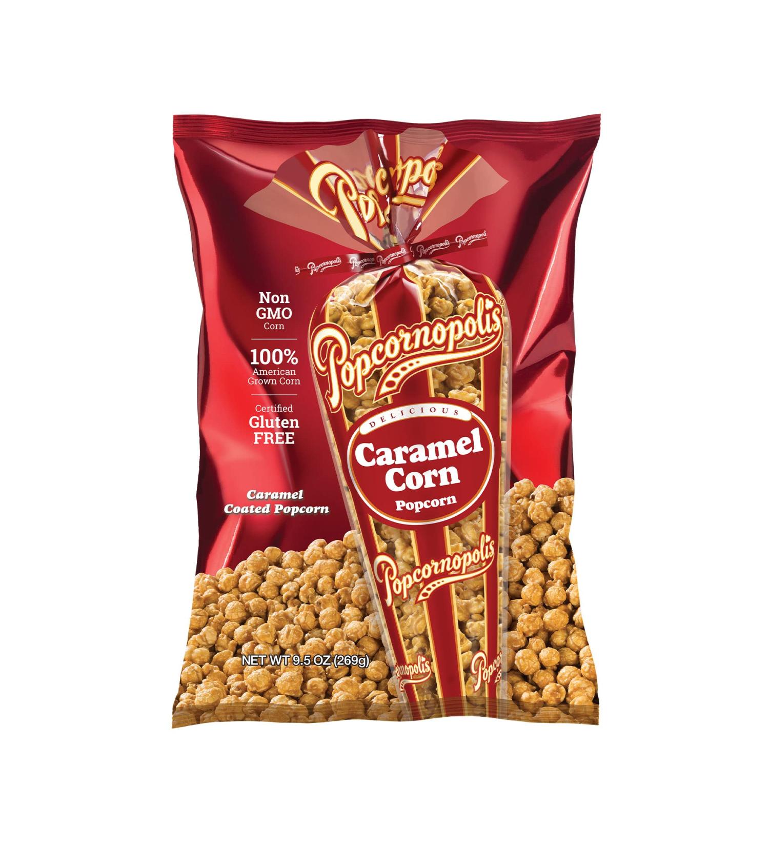 Popcornopolis Gourmet Caramel Corn Popcorn Snack Bags - 9.5 Oz - Buy Online on GoSupps.com