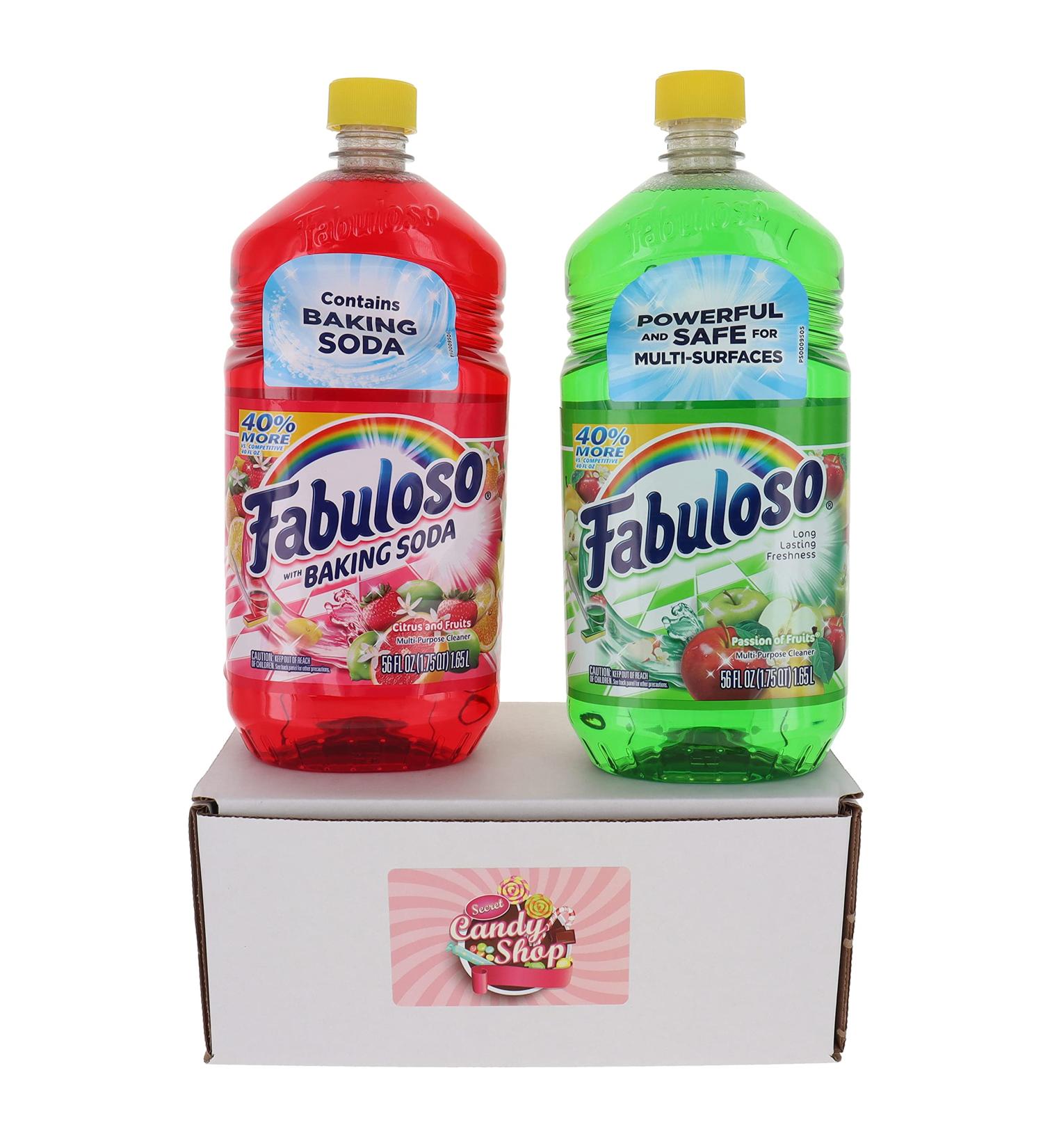 Fabuloso Multi-Purpose Cleaner 56 FL OZ Variety Pack of 2 (Baking Soda Fruits Passion Fruit) (1 of Each Total of 2)