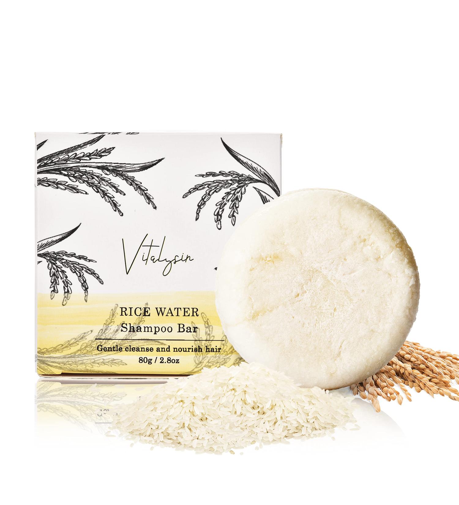 Vitalysin Rice Water Shampoo Bar for Women and Men - Sulfate-Free, Paraben-Free Hair Cleanser for Hair Growth, Anti-Hair Loss, Oily & Dry Hair, Dandruff - Safe for Sensitive Scalp, Thinning Hair - Color-Treated - Buy Online on GoSupps.com