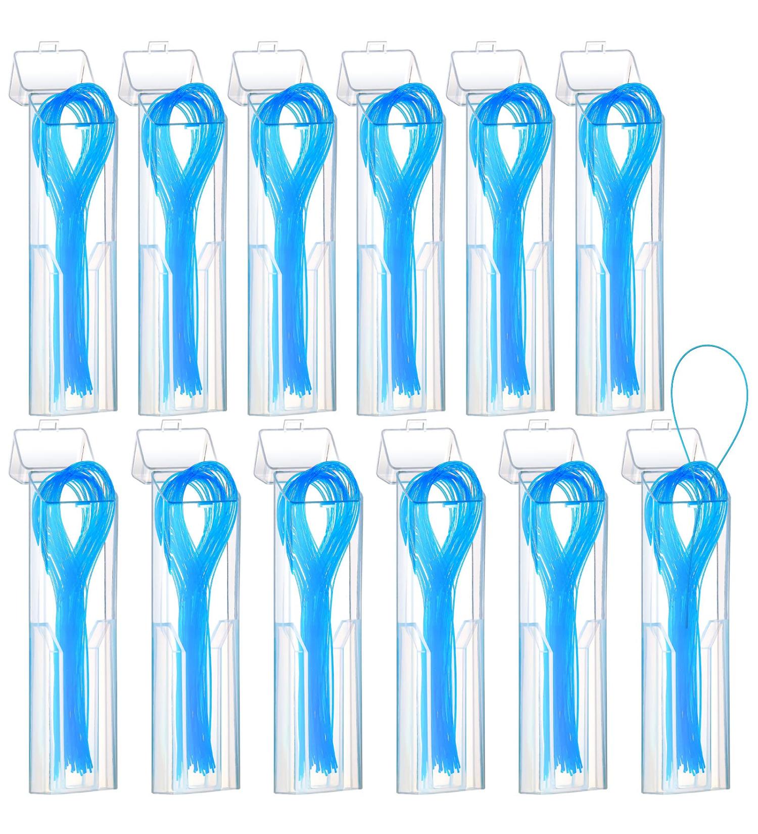 600 Pcs Dental Floss Threader for Bridges Braces & Implants - Multifunctional Nylon Loop Design | Pack of 12 (Blue) - International Shipping Available - Buy Online on GoSupps.com