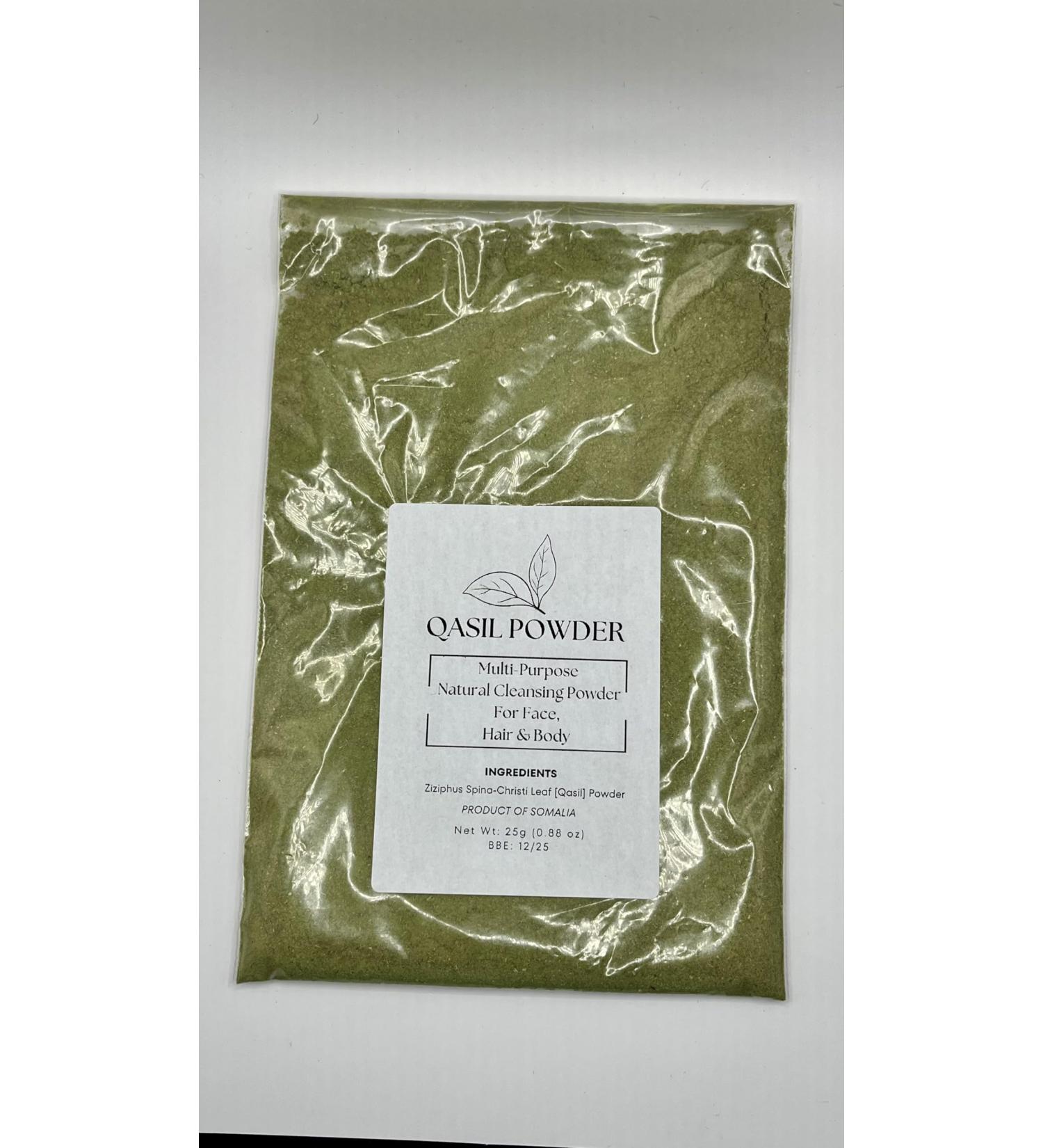 25 g Qasil Powder Somalia Face Masks Beauty Secret for Skincare Body Hair Scalp & Face Acne Clay Mask made from Organic Gob Tree Green Leaf (Ziziphus Jujube) Made in Somalia - Buy Online on GoSupps.com